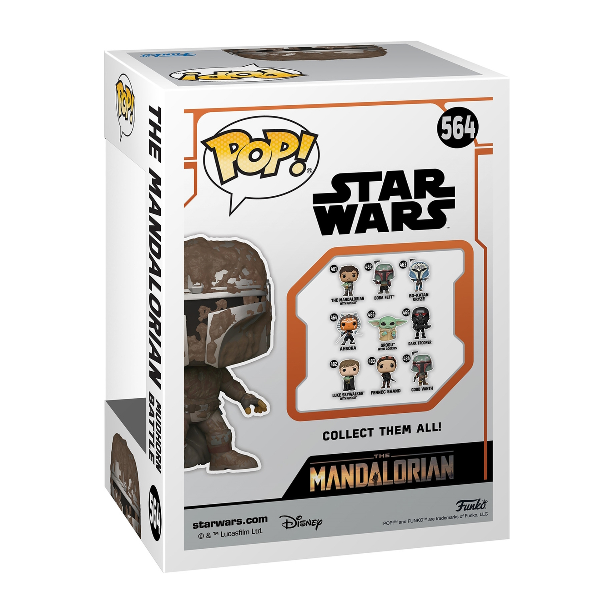 Star Wars Mandalorian Funko Pop Box, zeigt die Figur und sammelt sie alle.