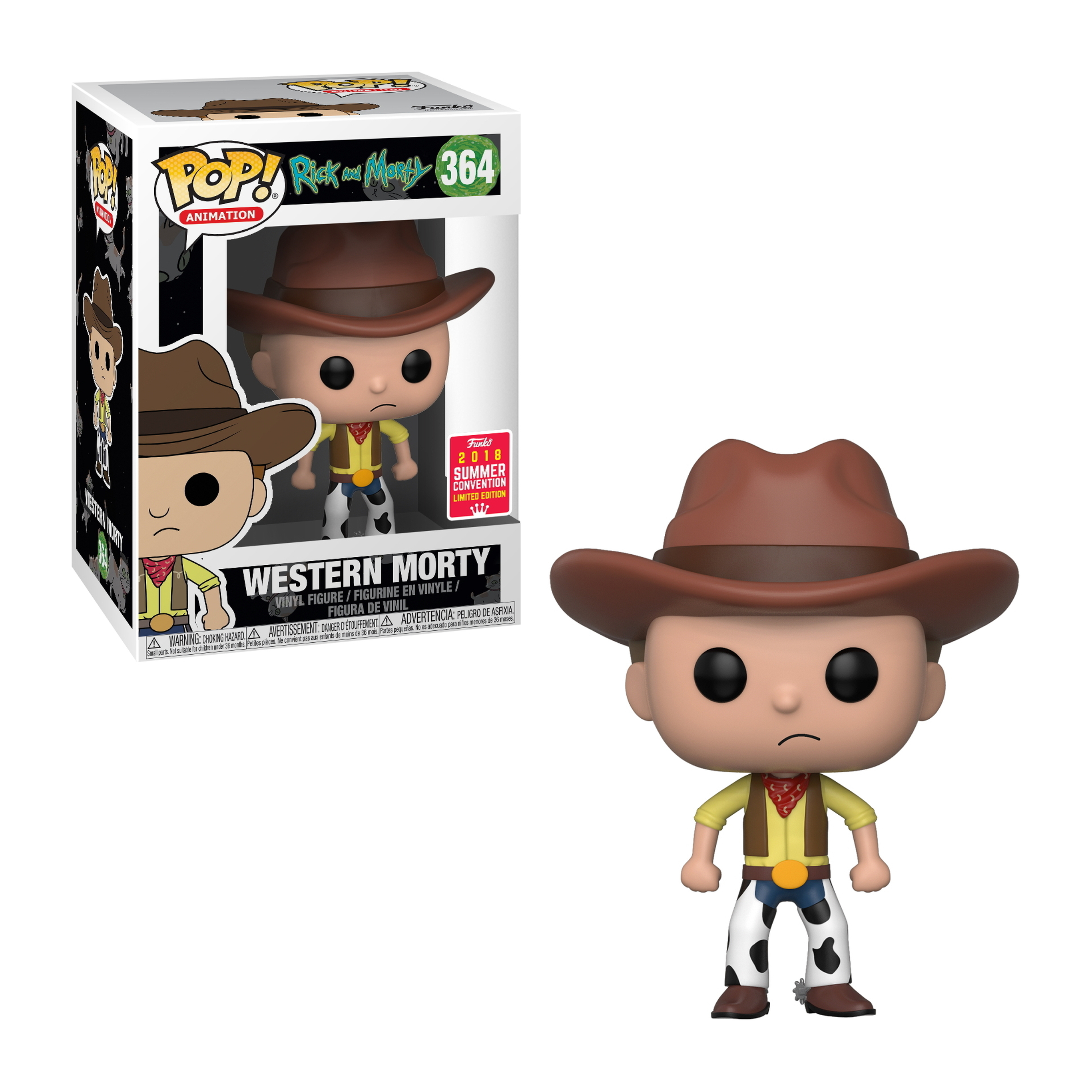 Funko Pop! Figur von Western Morty aus Rick and Morty, mit sichtbarem Box-Art.
