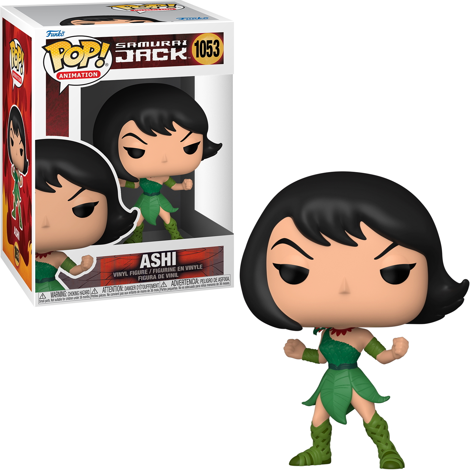Funko Pop-Figur einer weiblichen Figur. Die Figur befindet sich in einer Box mit weißem Hintergrund.