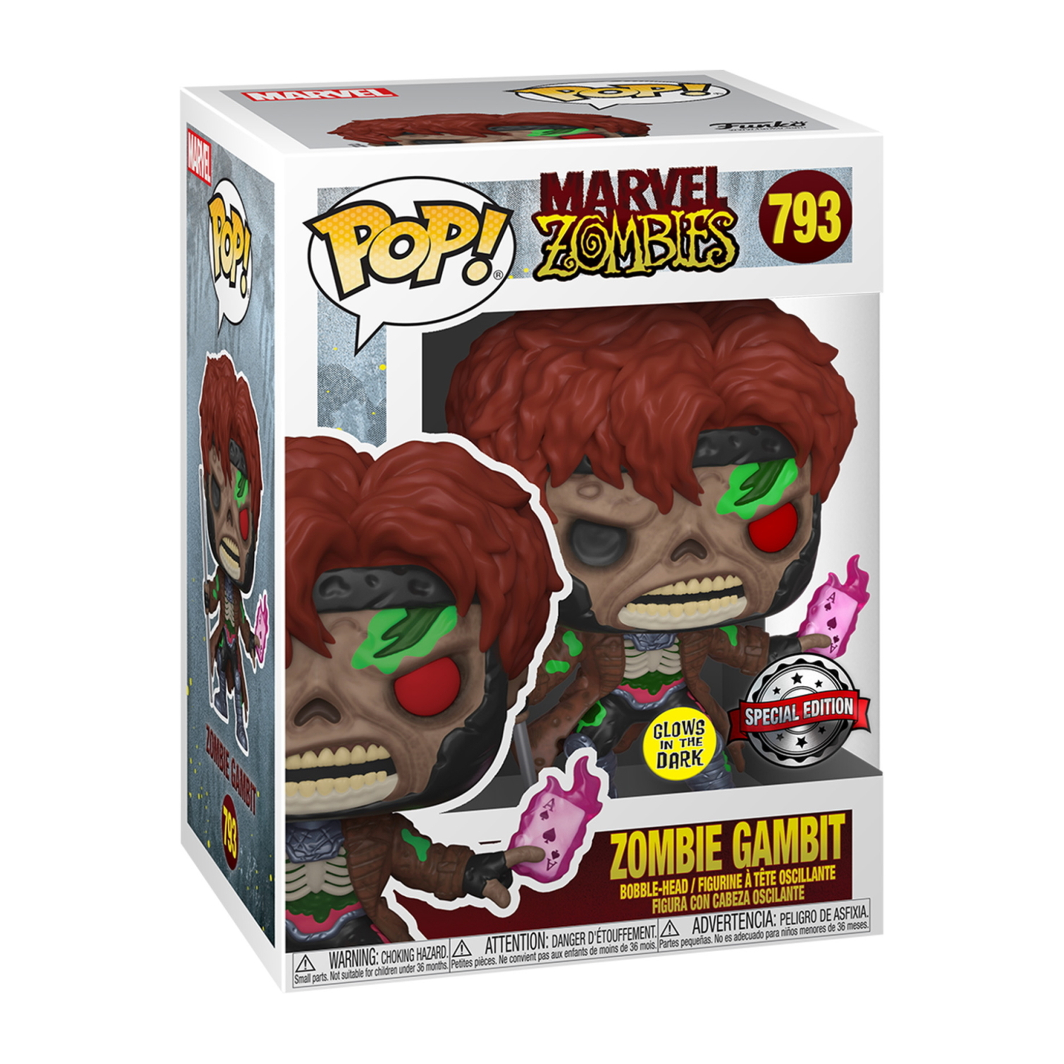 Zombie Gambit Funko Pop in Box, rote Haare, grüne Augen, Stirnband.