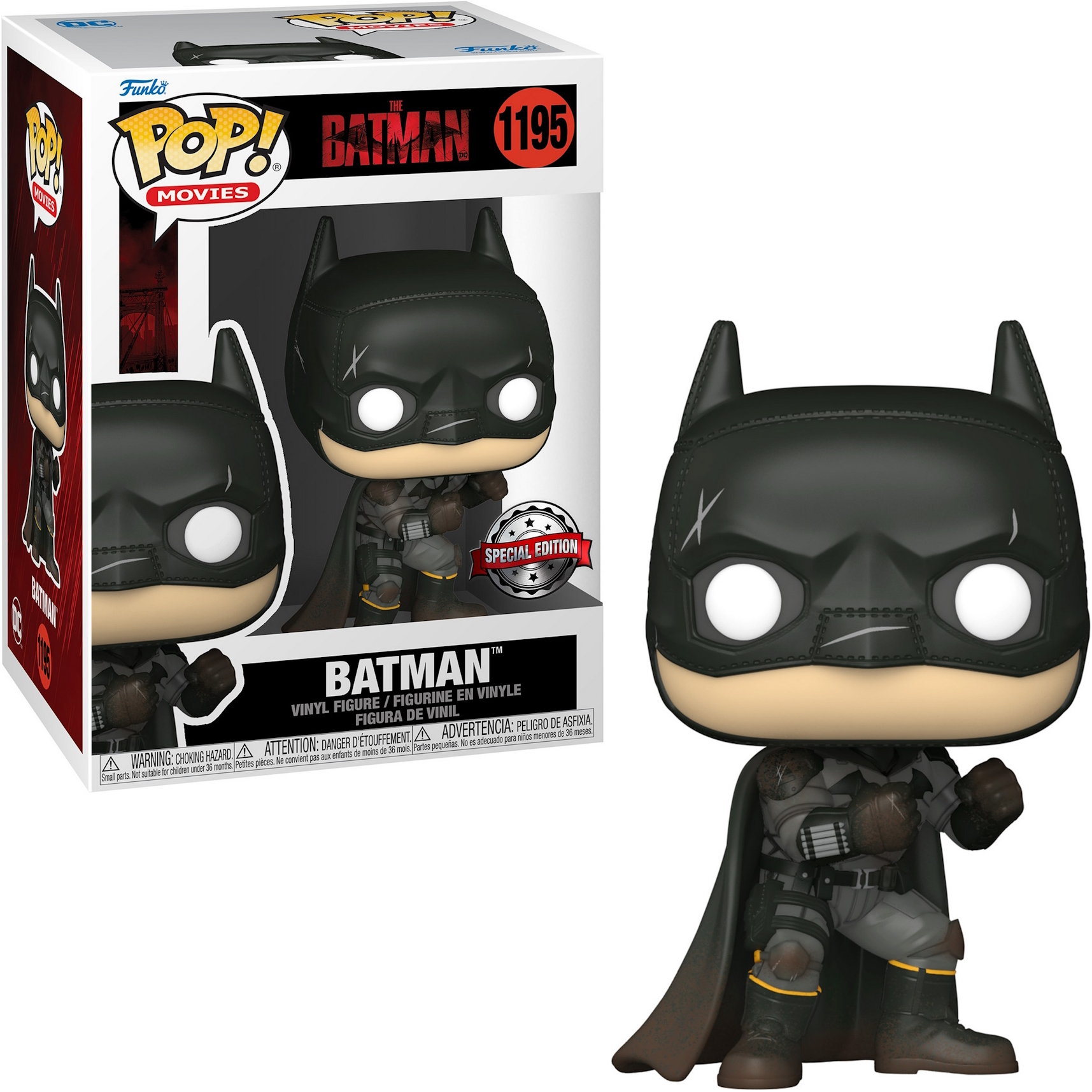 Batman Pop! Figur. Schwarz-graue Figur mit Box. Sonderausgabe, mit Umhang.