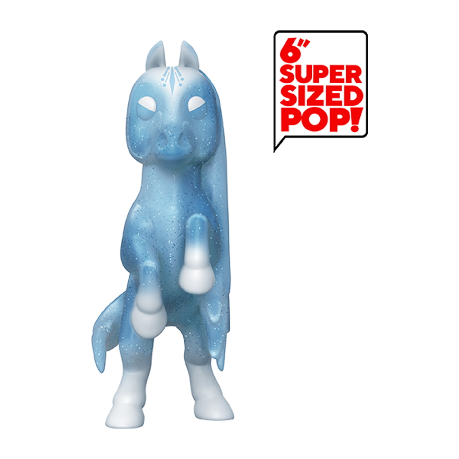 6" Super Sized Funko Pop! Frozen Pferd, blauer Körper, weiße Mähne und Beine.