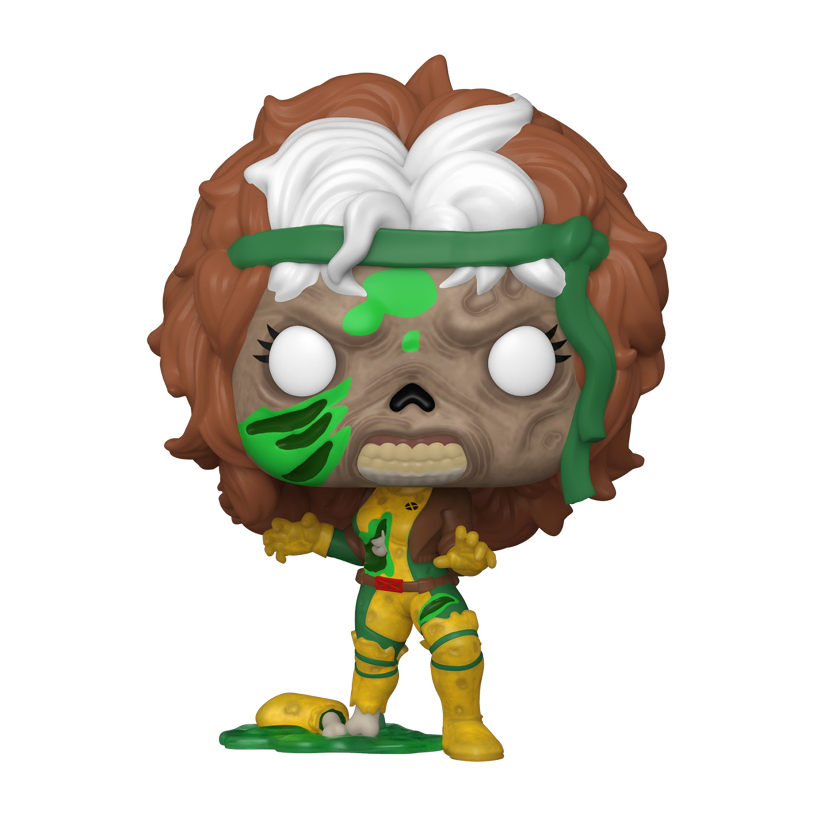 Zombie-Rogue-Figur mit grünem Make-up und Stirnband.