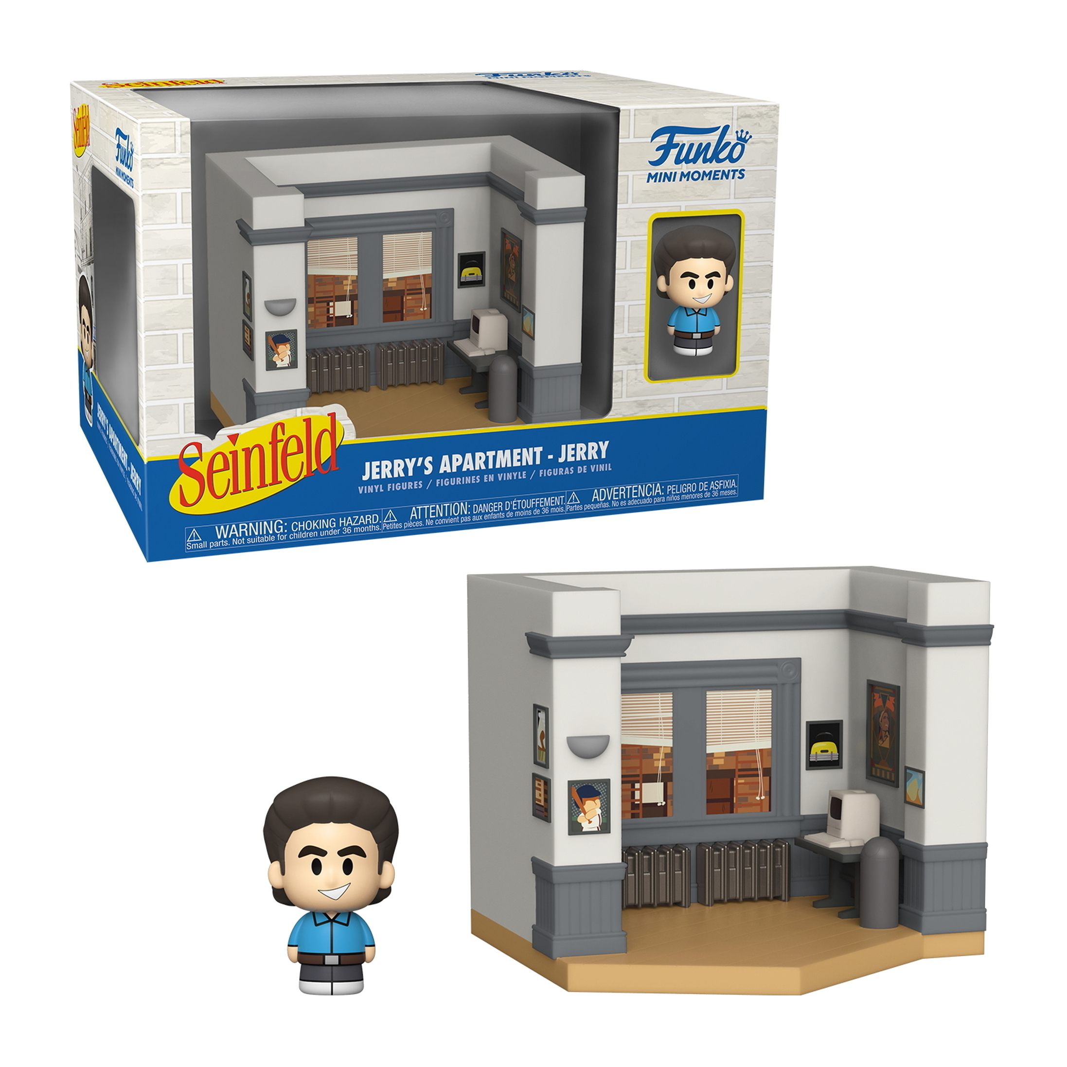 Seinfeld Jerrys Apartment Funko Pop Set. Es enthält das Apartment-Set und die Jerry-Figur.