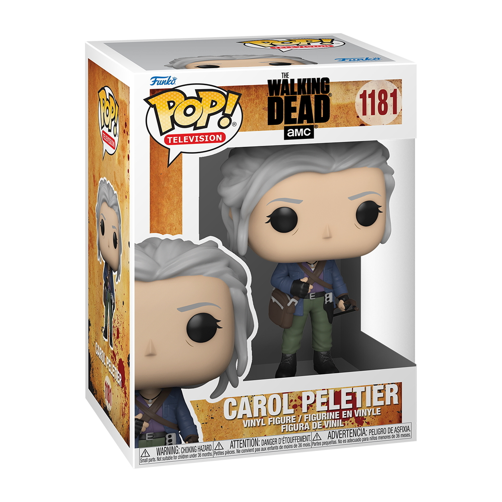Carol Peletier Figur in einer Box. Sie trägt ein blaues Outfit.