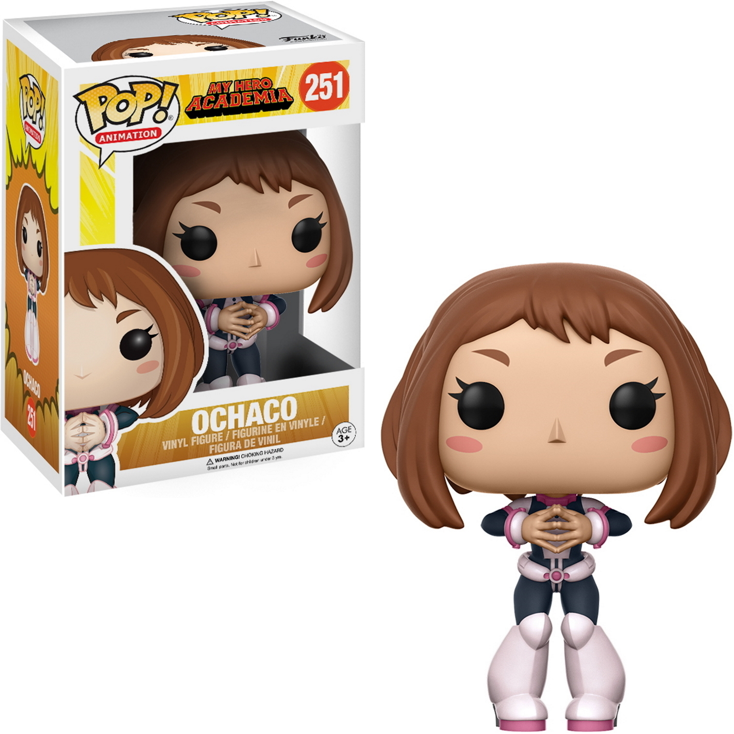 Figurka Funko Pop Ochaco z My Hero Academia. Pudełko pokazuje postać i tytuł.