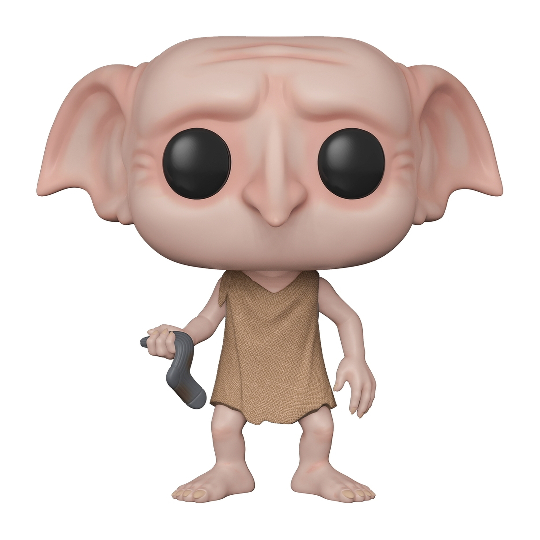 Figurka Dobby Funko Pop, mała, z dużymi uszami, w worku, trzymająca skarpetę.
