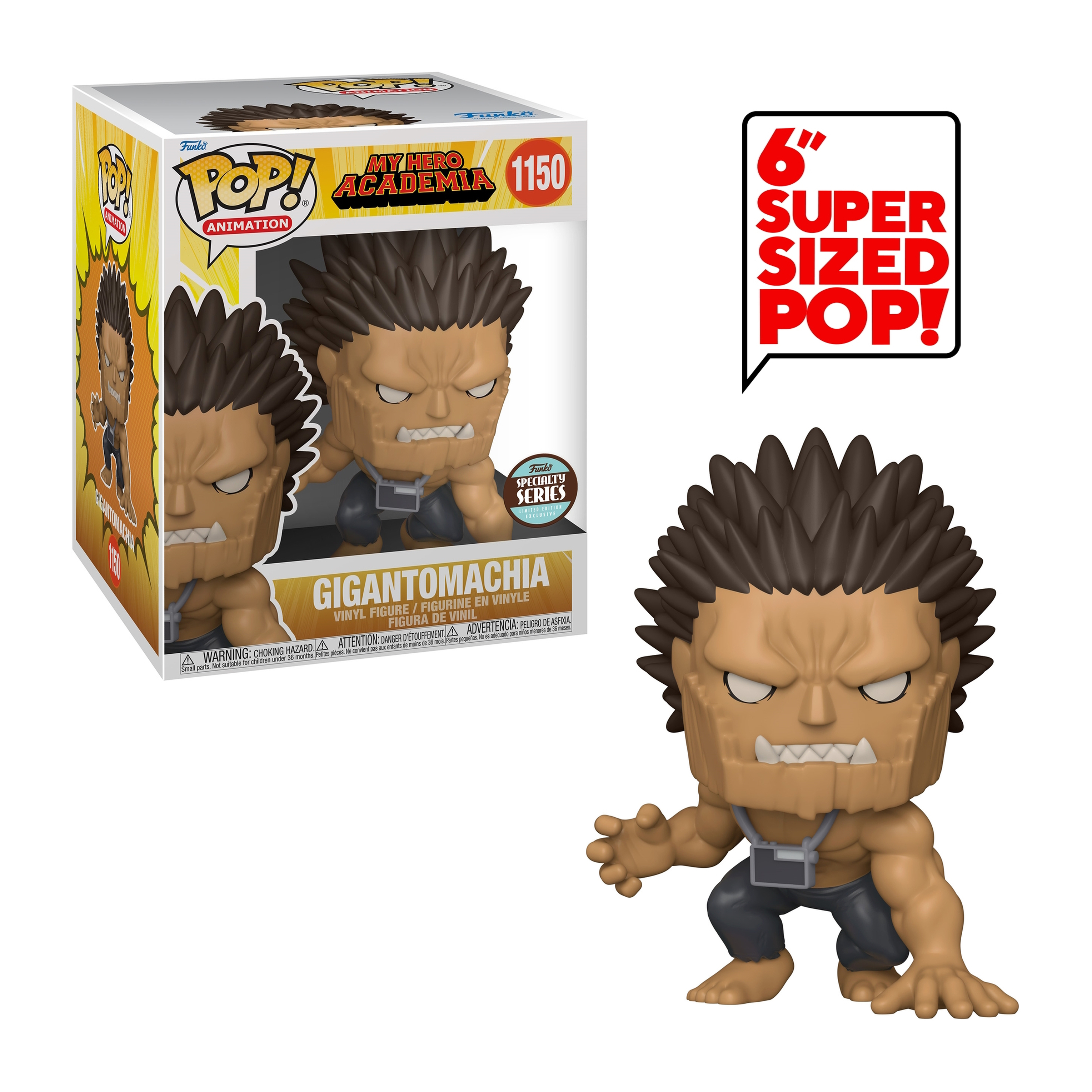 Figura Funko Pop de Gigantimacchia, con caja. Personaje musculoso y grande con cabello oscuro.