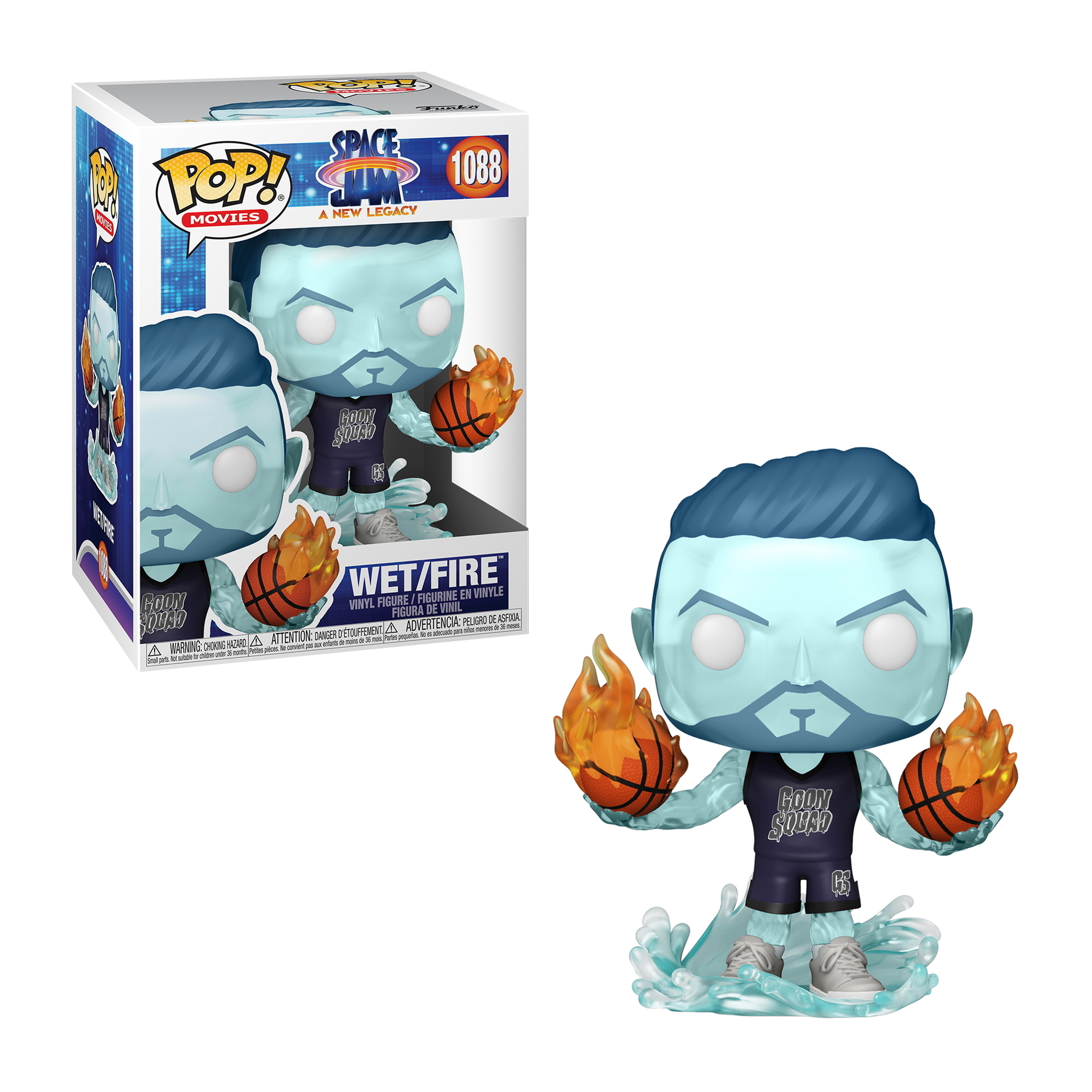 Eine Wet/Fire Funko Pop Figur in einer Box und ausgestellt.