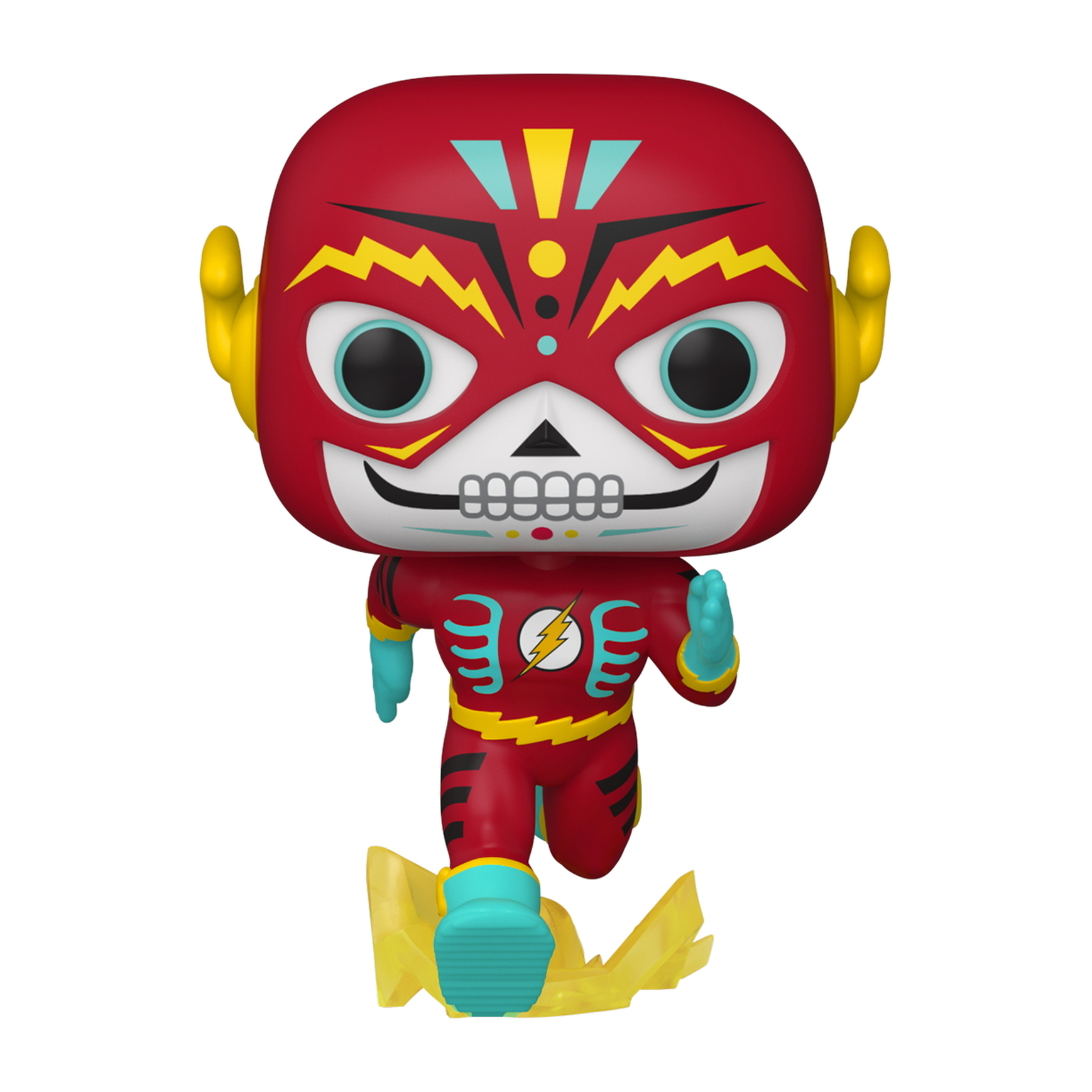 The Flash Funko Pop Figur im Day of the Dead Kostüm, rennend.