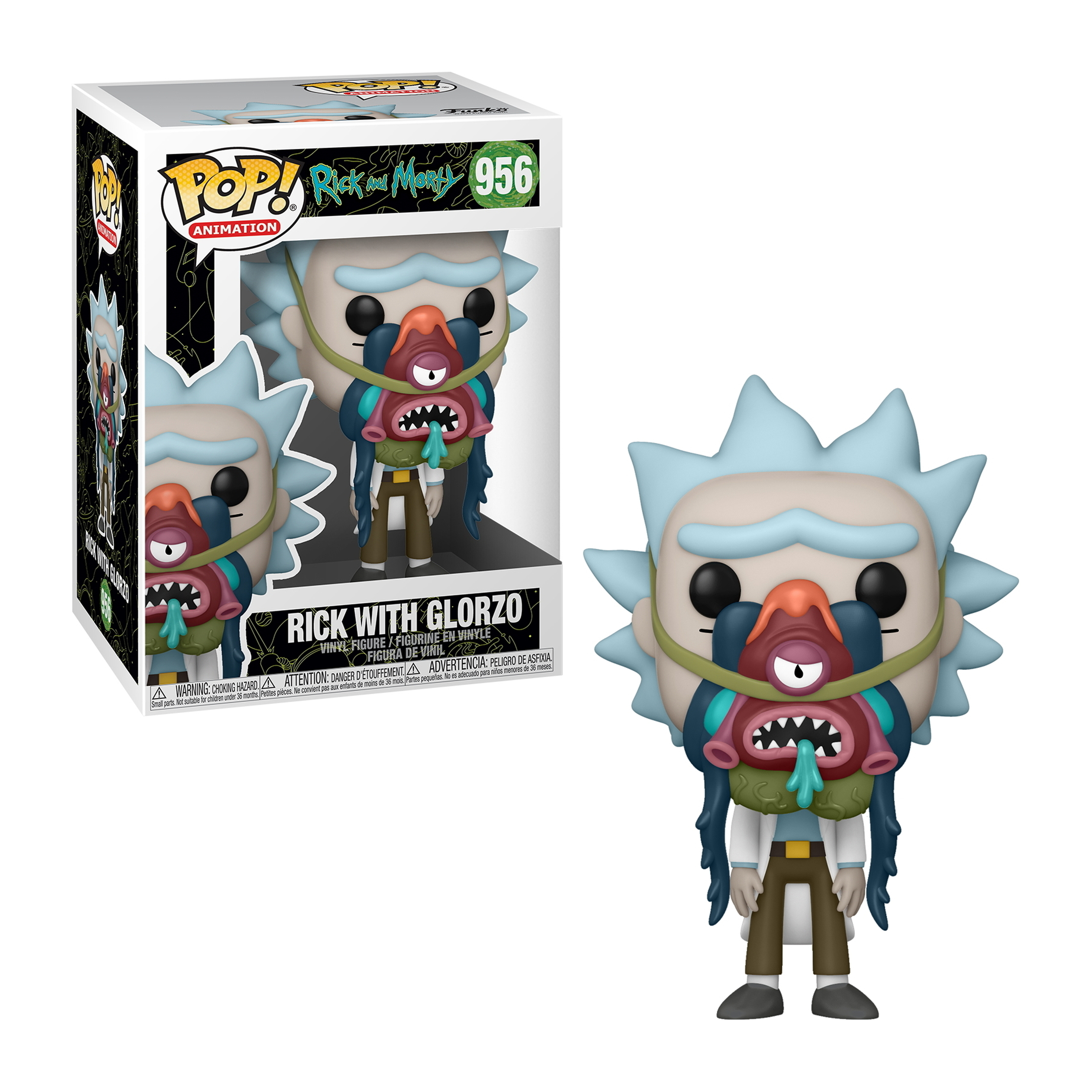 Rick with Glorzo Funko Pop Figur aus Rick and Morty. Er hat ein rotes Gesicht.