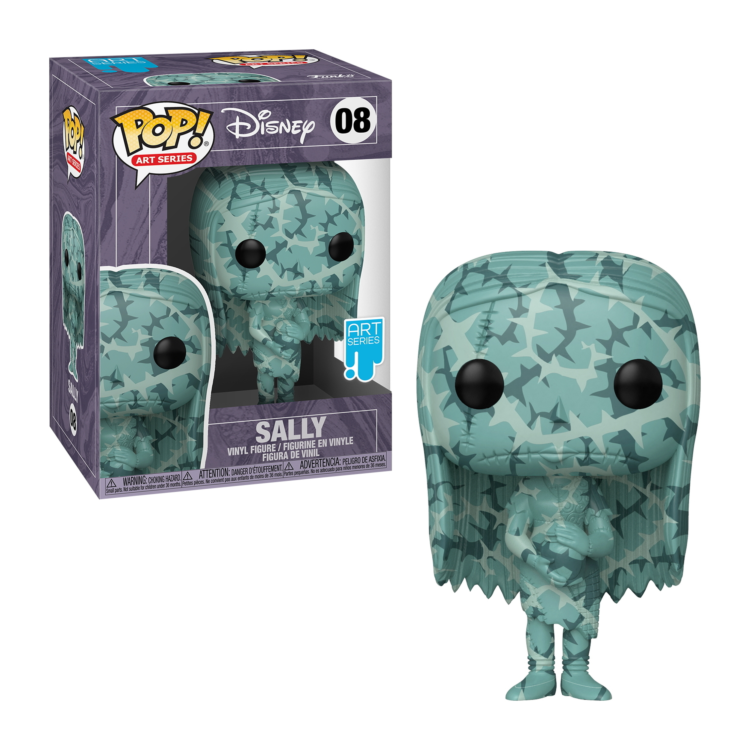 Funko Pop! Figur von Sally in Camouflage-Kleid aus Nightmare Before Christmas.