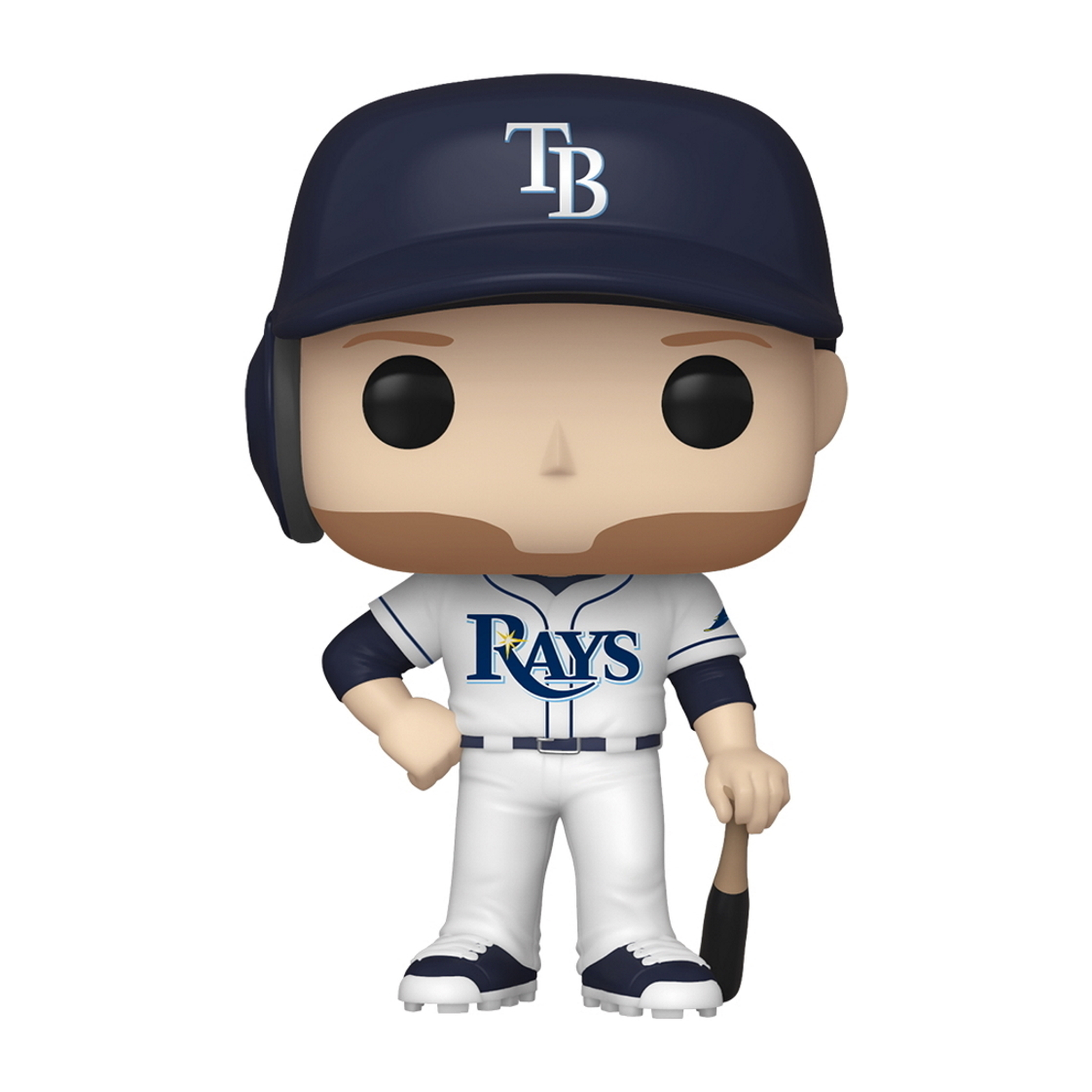 Tampa Bay Rays Baseballspieler Funko Pop Figur. Trägt Uniform und hält einen Schläger.