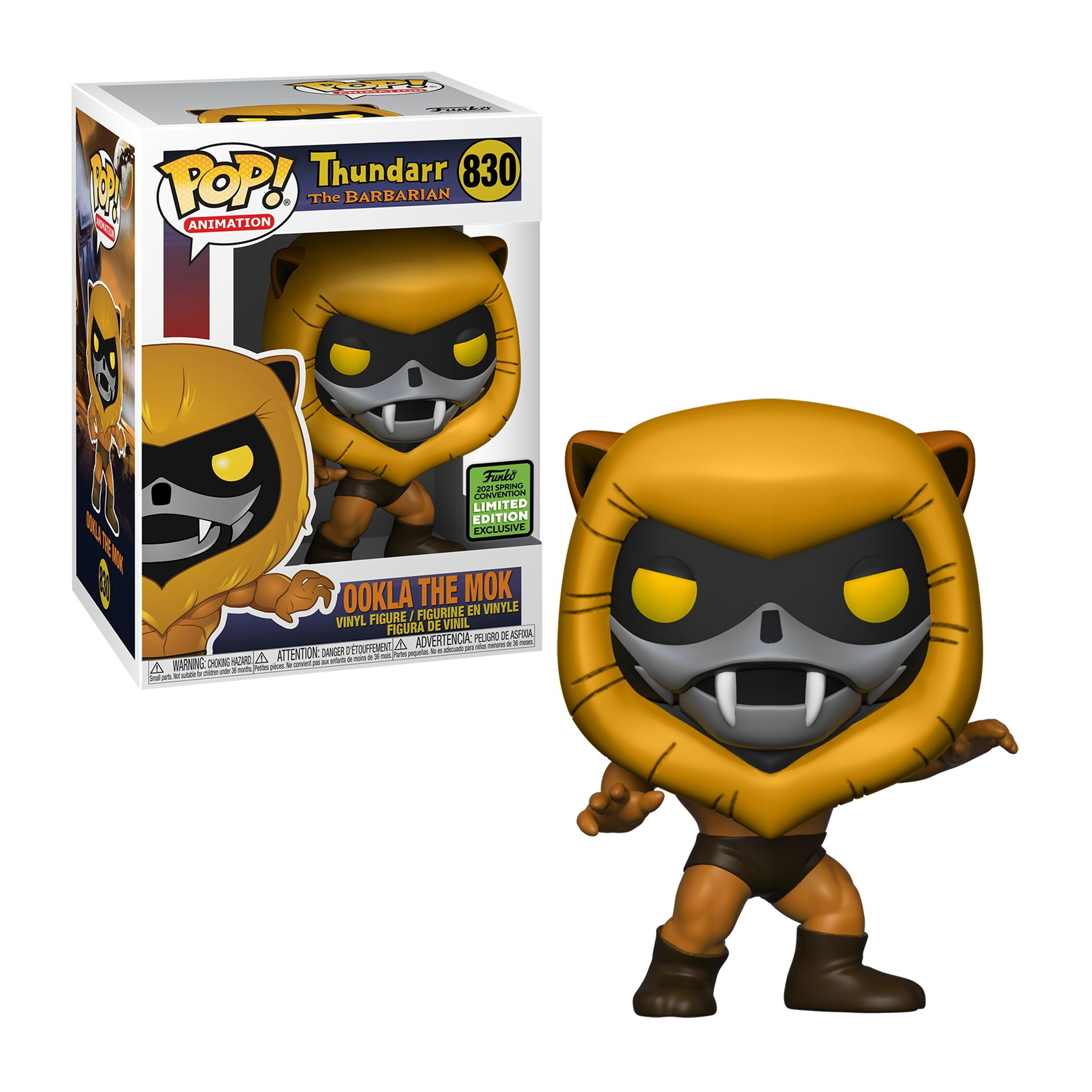 Oookla the Mok Thundarr the Barbarian Funko Pop! Figur. Bärenähnliches Wesen mit gelbem Kopf.