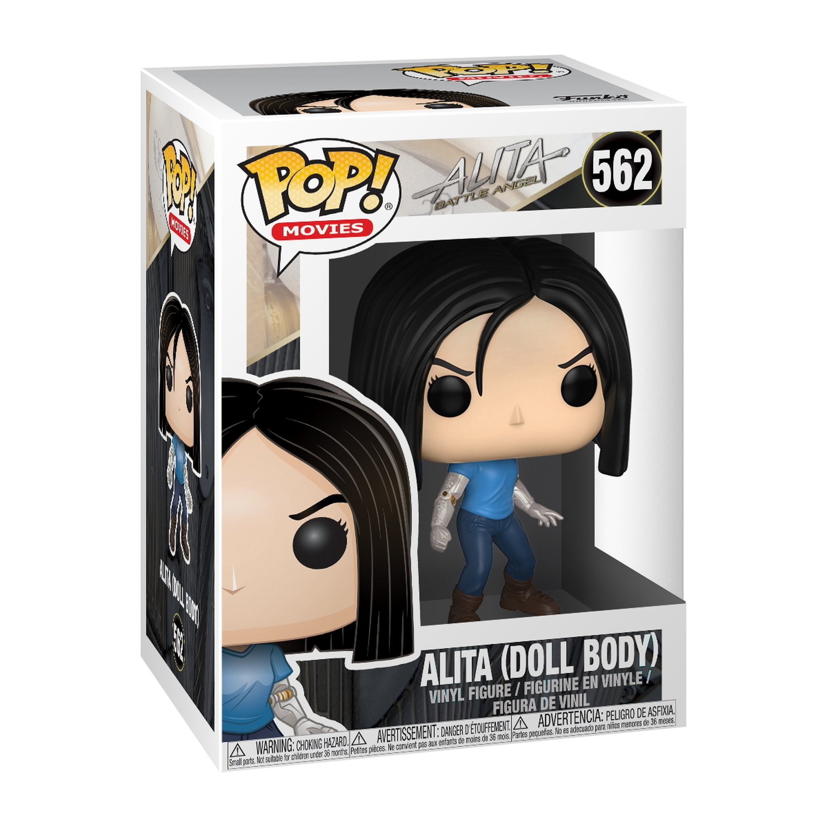 Alita (Doll Body)-Figur in einer Box, mit Roboterarm.