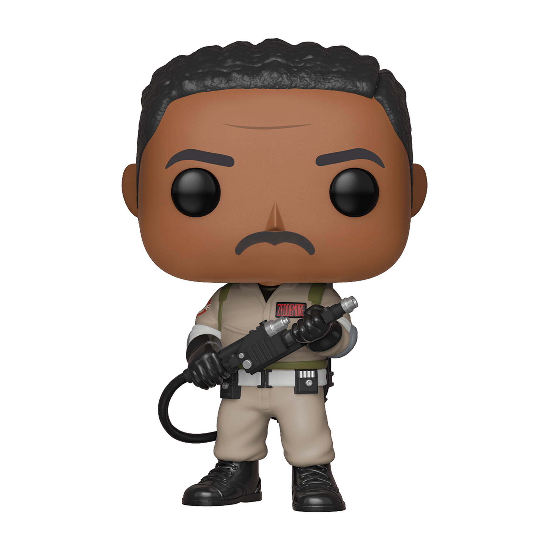 Figura Funko Pop di Winston Zeddemore di Ghostbusters con un proton pack.