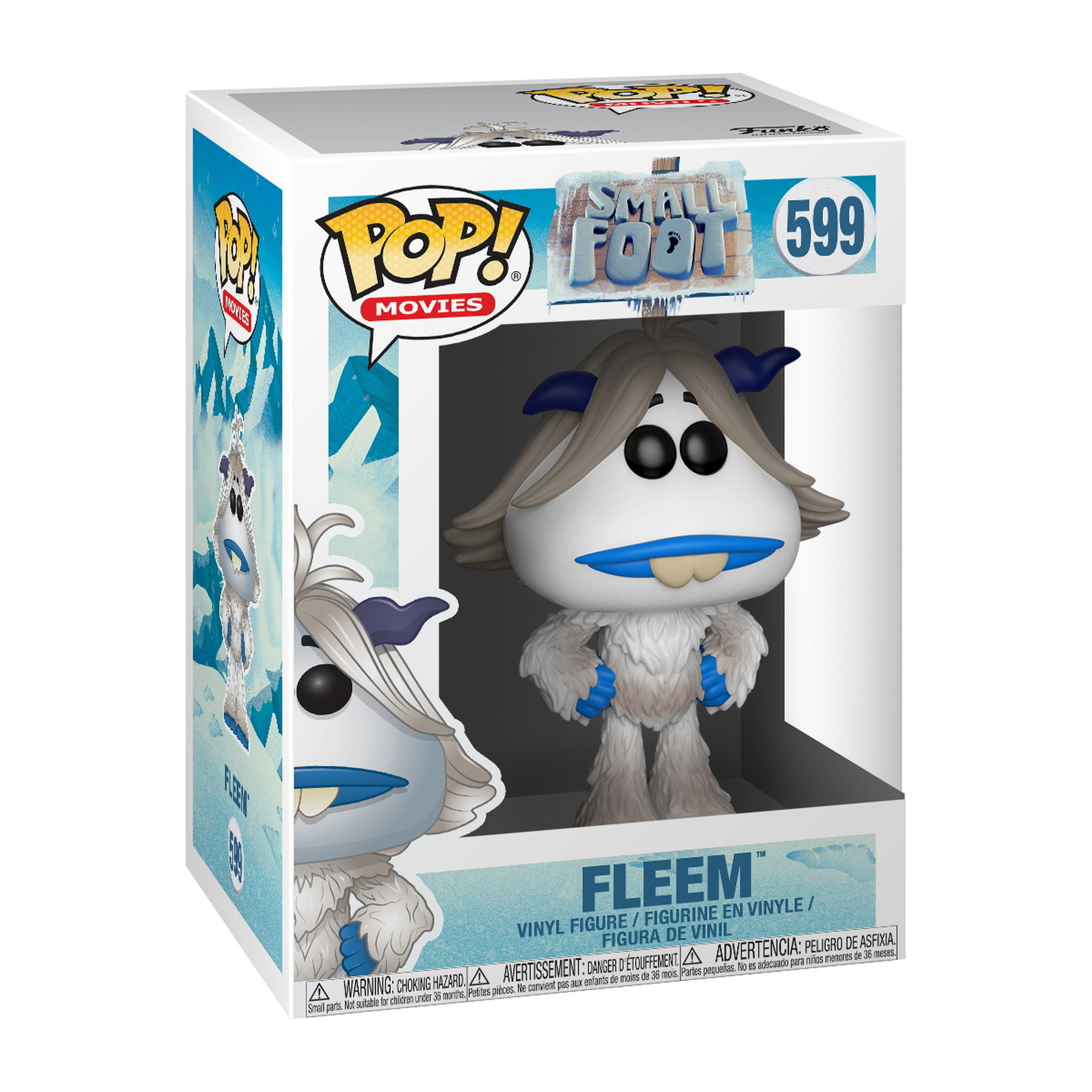Figura Funko Pop di Fleem, un personaggio simile a uno yeti, in scatola.