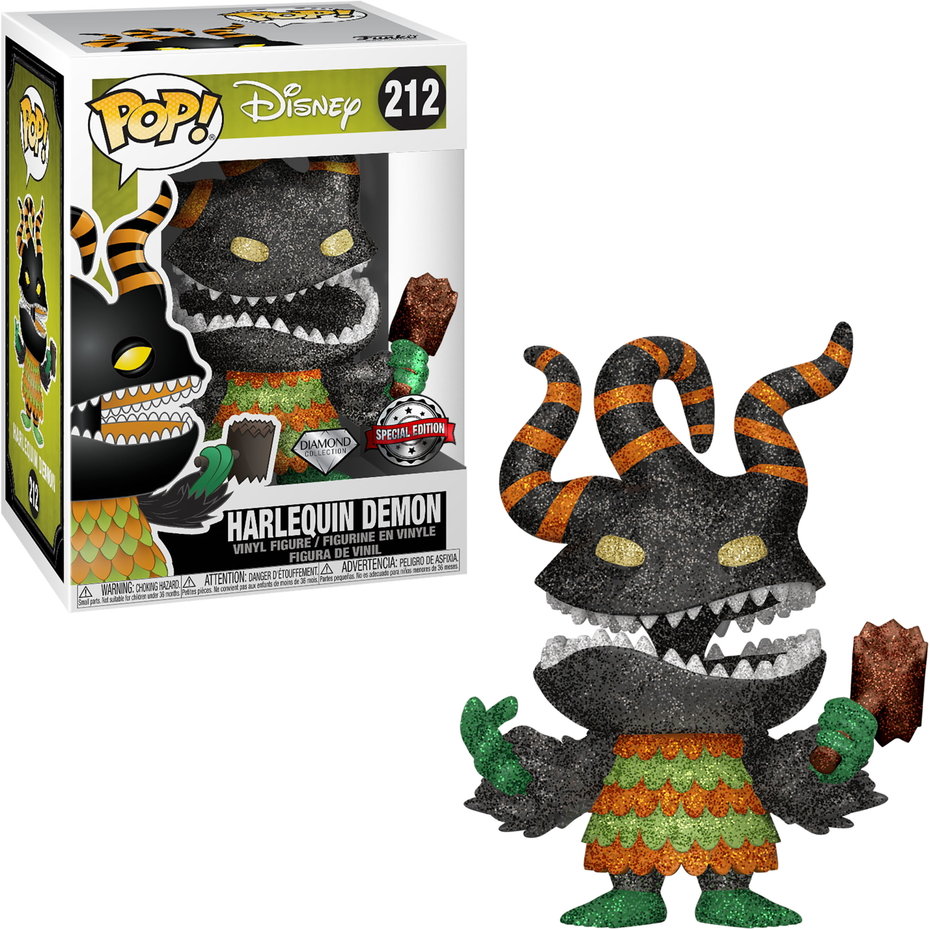 Harlequin Demon Funko Pop Figur. Schwarz, orange und grün. In und aus der Box.