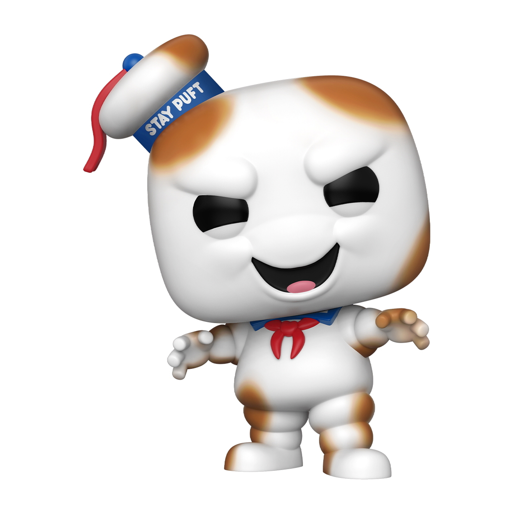 Stay Puft Marshmallow Man Figur, trägt Matrosenmütze, lächelt, in einer Box.