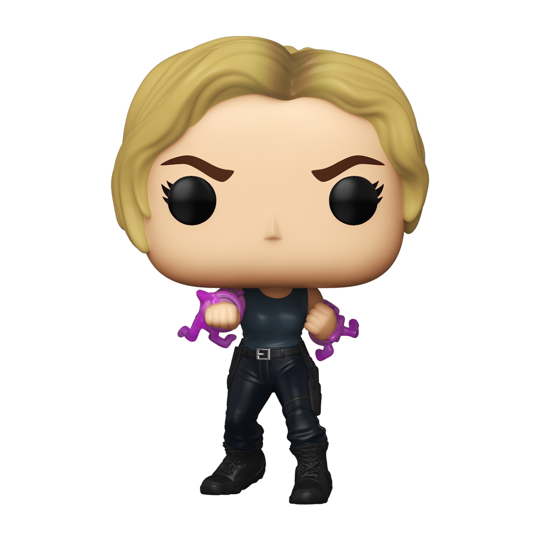 Figurka Funko Pop! Sonyi Blade z Mortal Kombat, trzymająca fioletową energię.