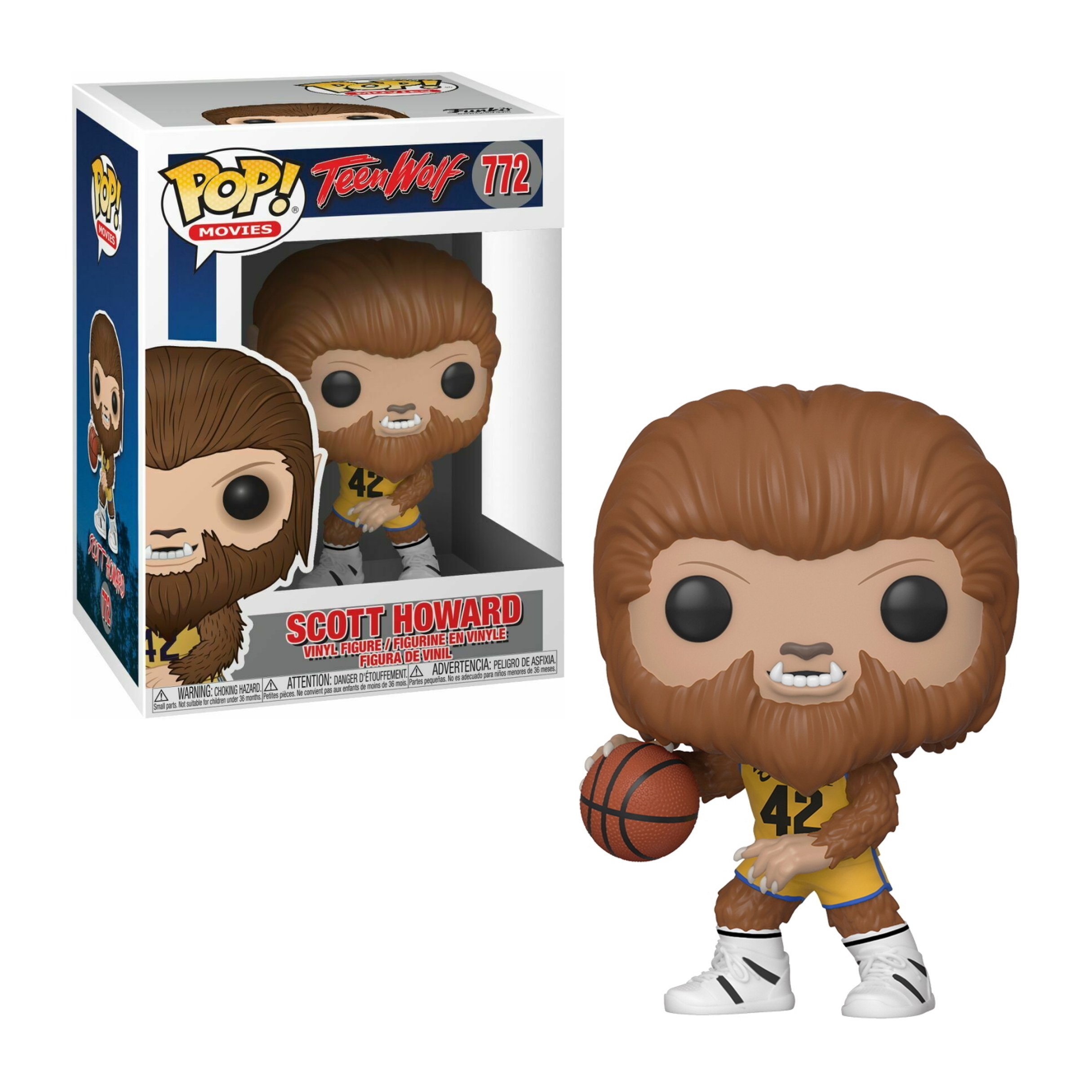 Teen Wolf Scott Howard Funko Pop Figur in einer Box, mit der Figur rechts.