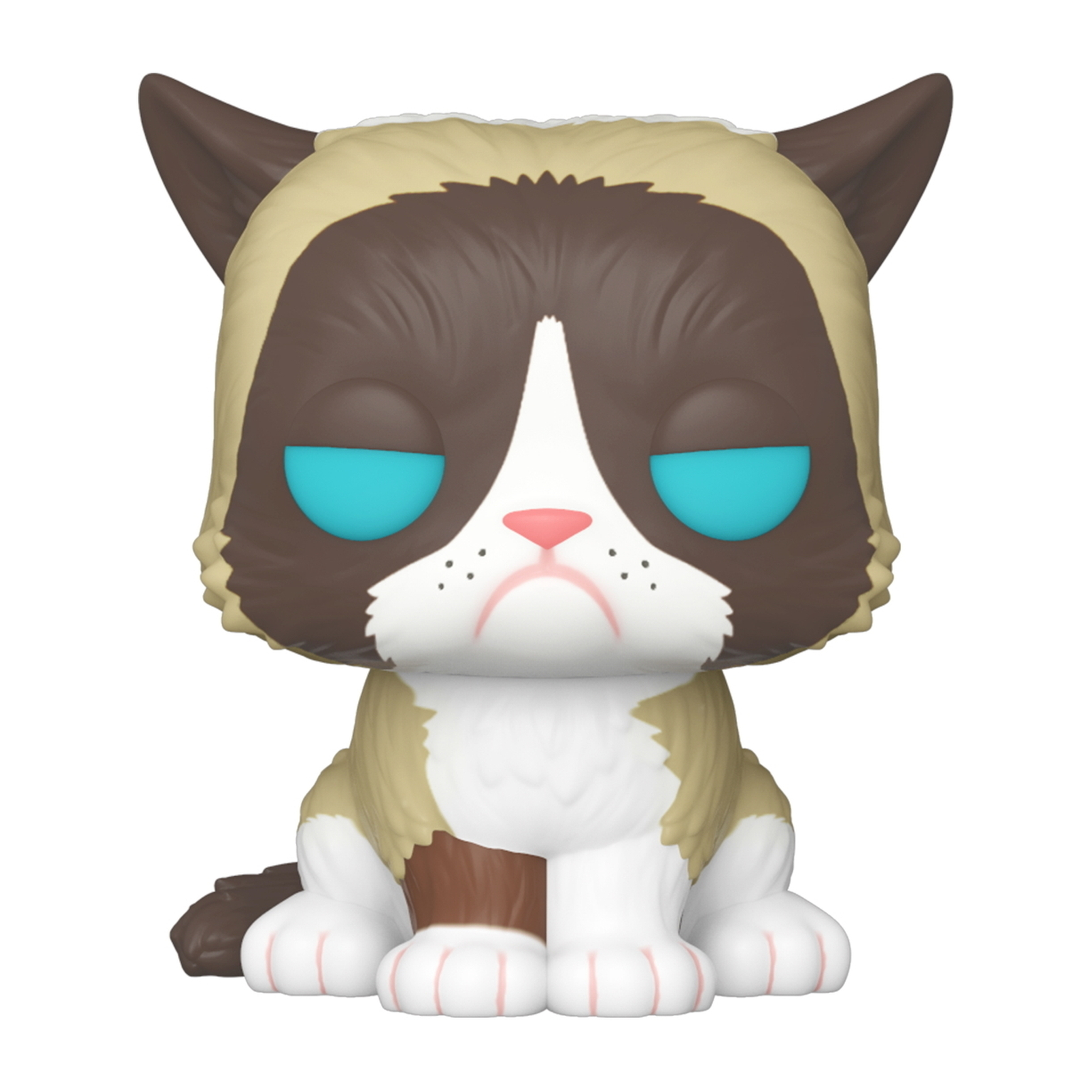 Funko Pop Figur von Grumpy Cat. Eine Katze mit mürrischem Gesicht, weißem und braunem Fell.