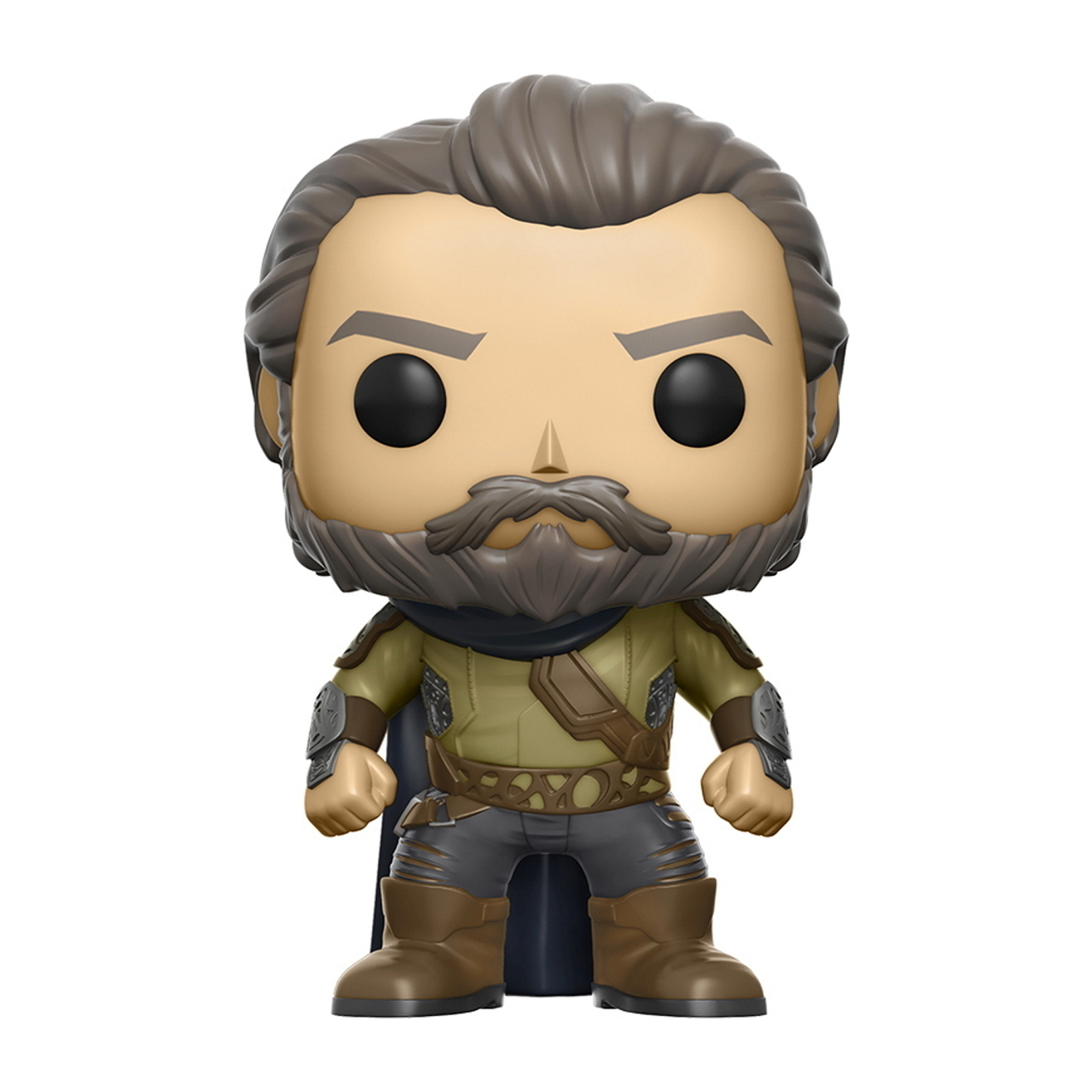 Funko Pop Figur: Ein bärtiger Mann in grün-brauner Kleidung, stehend.