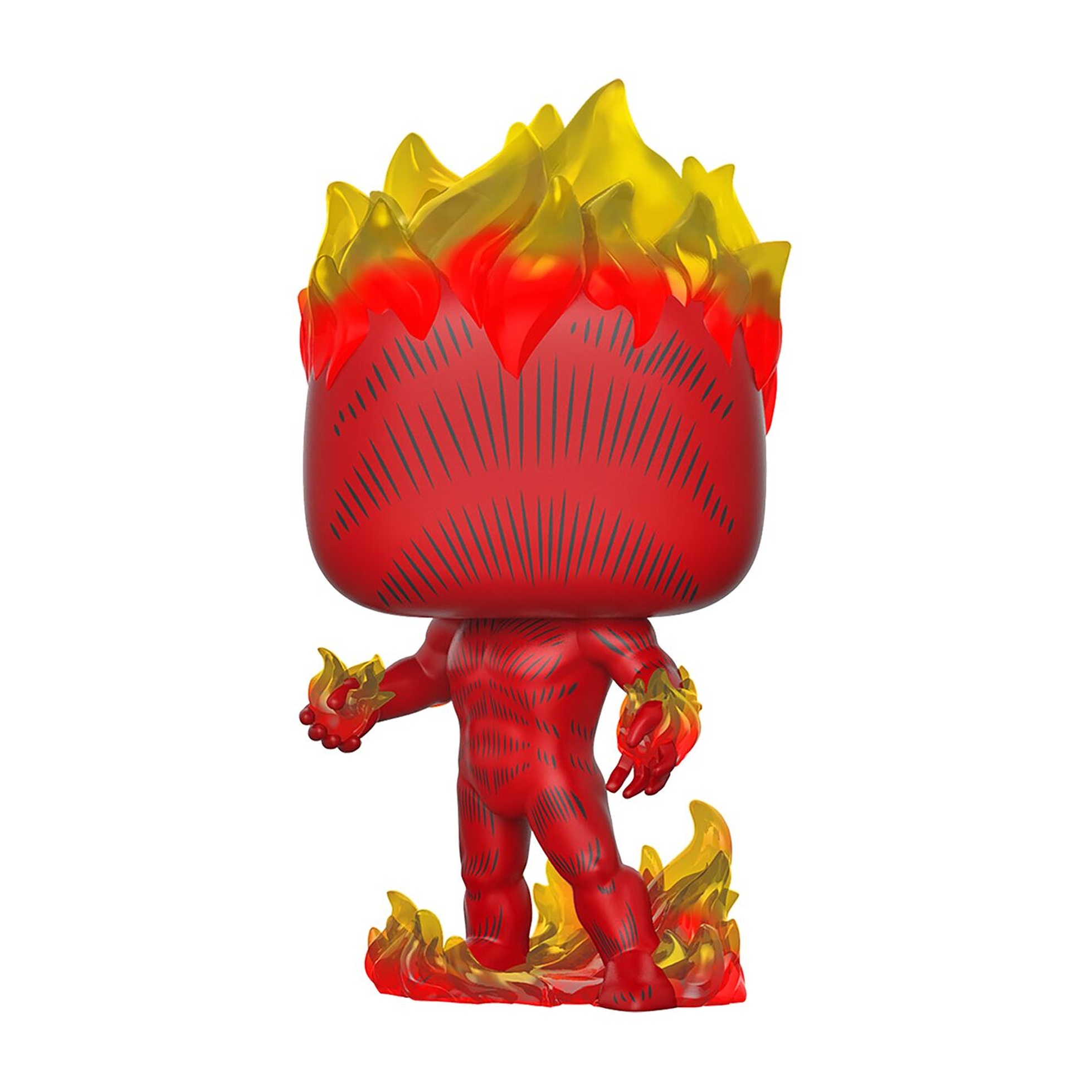 Figurka Funko Pop! Human Torch. Ognisty czerwony korpus z żółtymi płomieniami.