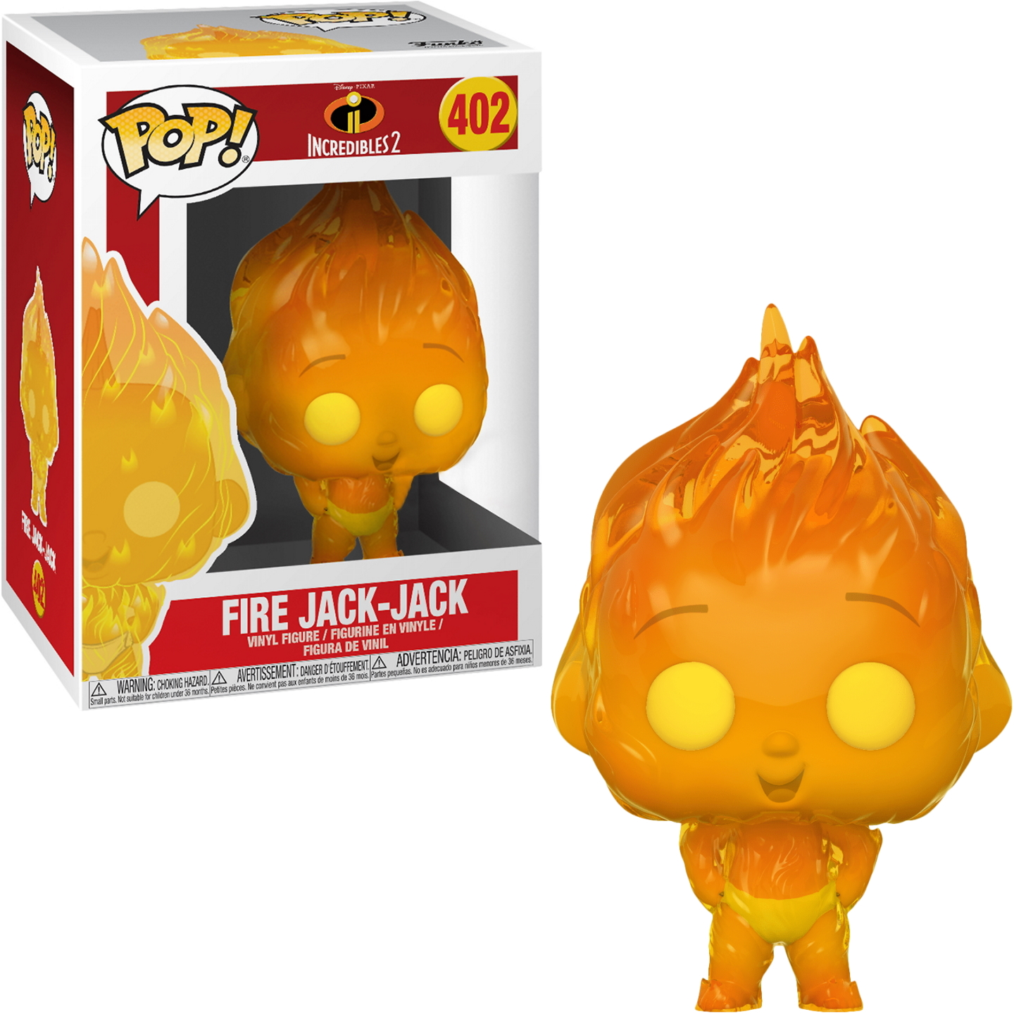 Fire Jack-Jack aus Incredibles 2. Es ist ein Funko Pop.