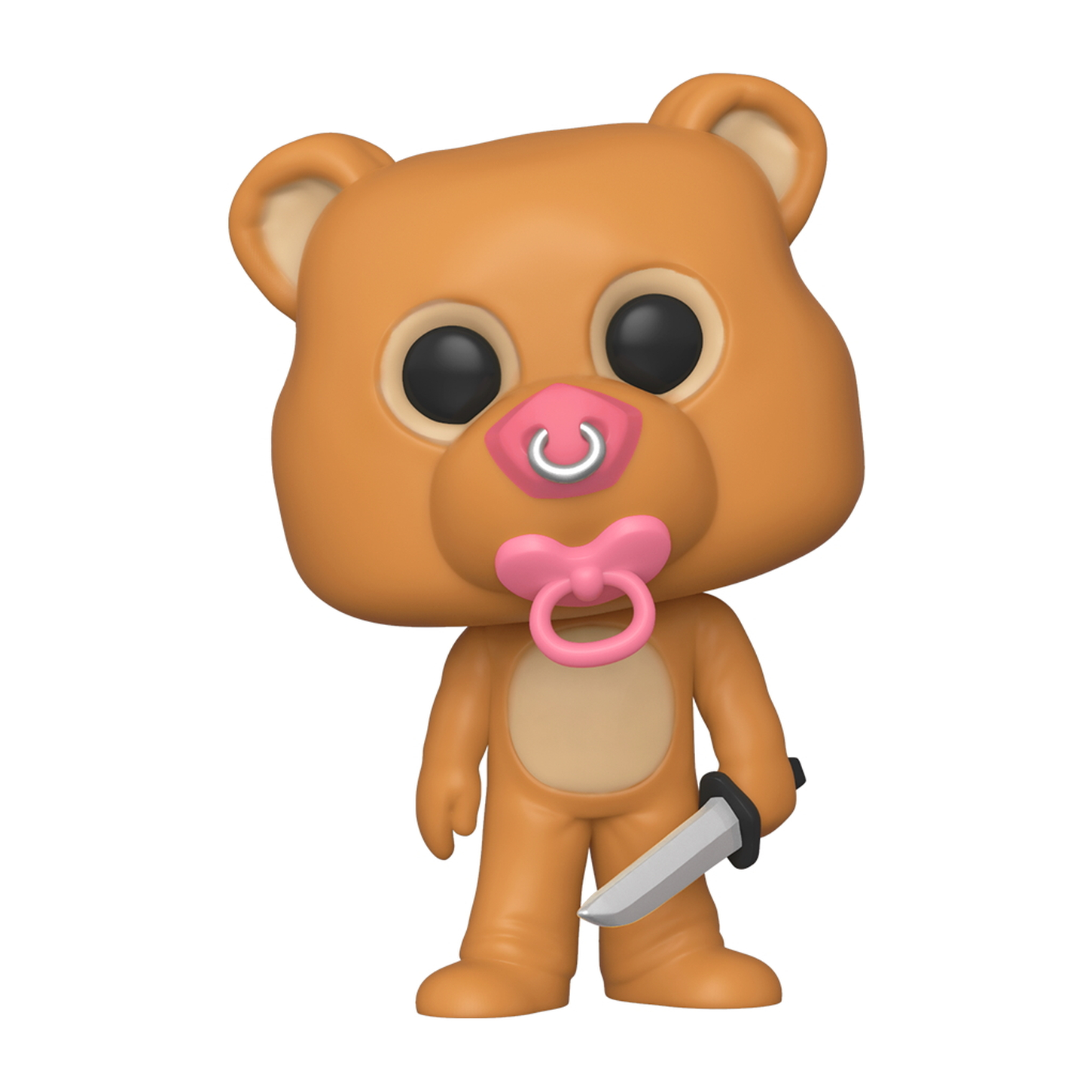 Figurka Funko Pop przedstawiająca misia ze smoczkiem i nożem.