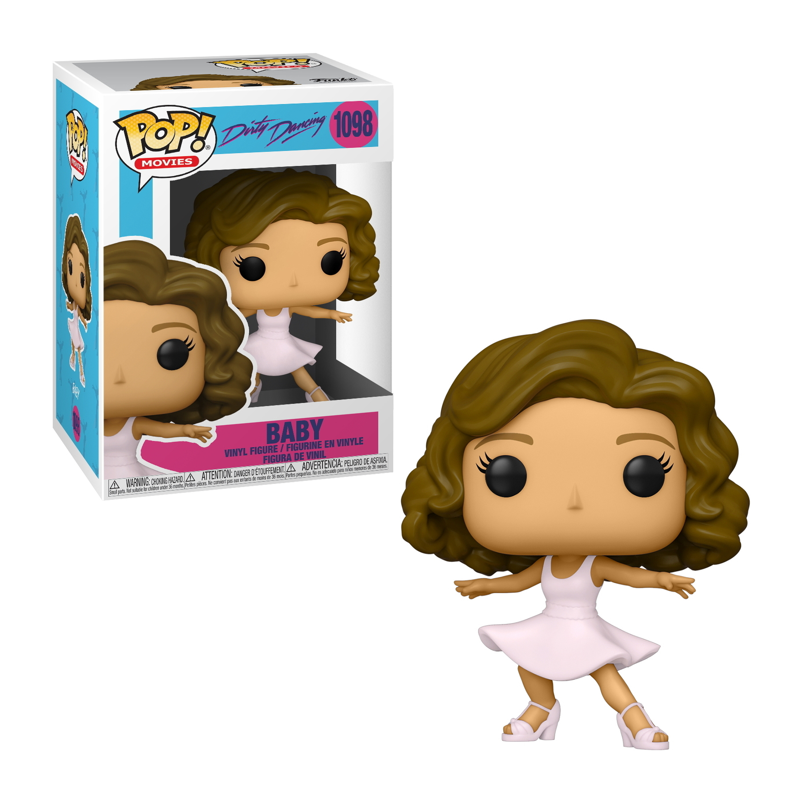 Baby aus Dirty Dancing, in einem rosa Kleid. Es ist ein Funko Pop.