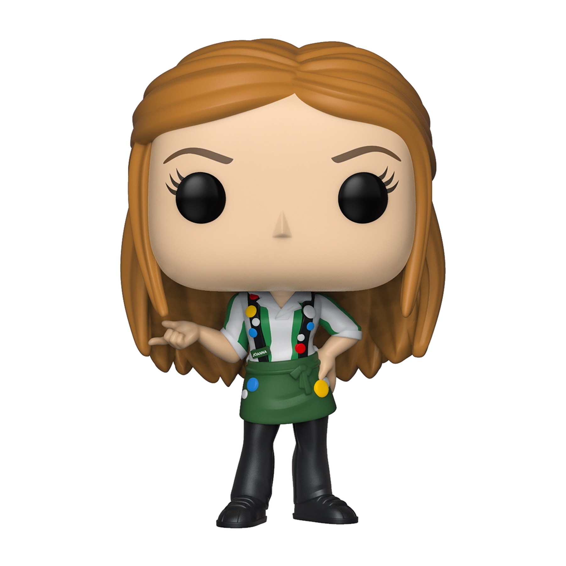 Figurka Funko Pop kobiety z rudobrązowymi włosami, w zielonym fartuchu.