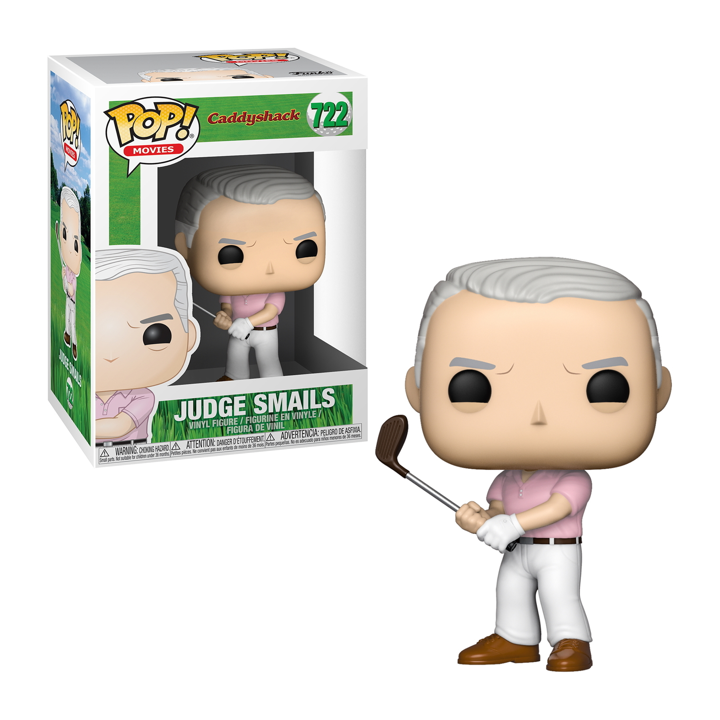 Judge Smails Funko Pop Figur in Box, mit Figur, die einen Golfschläger hält.