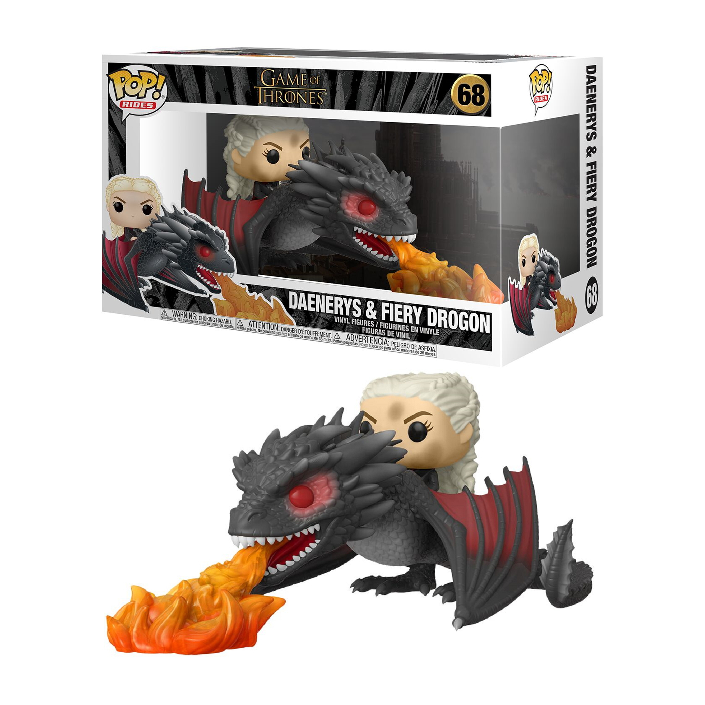 Daenerys i Drogon Funko Pop, Daenerys na smoku, ogień.