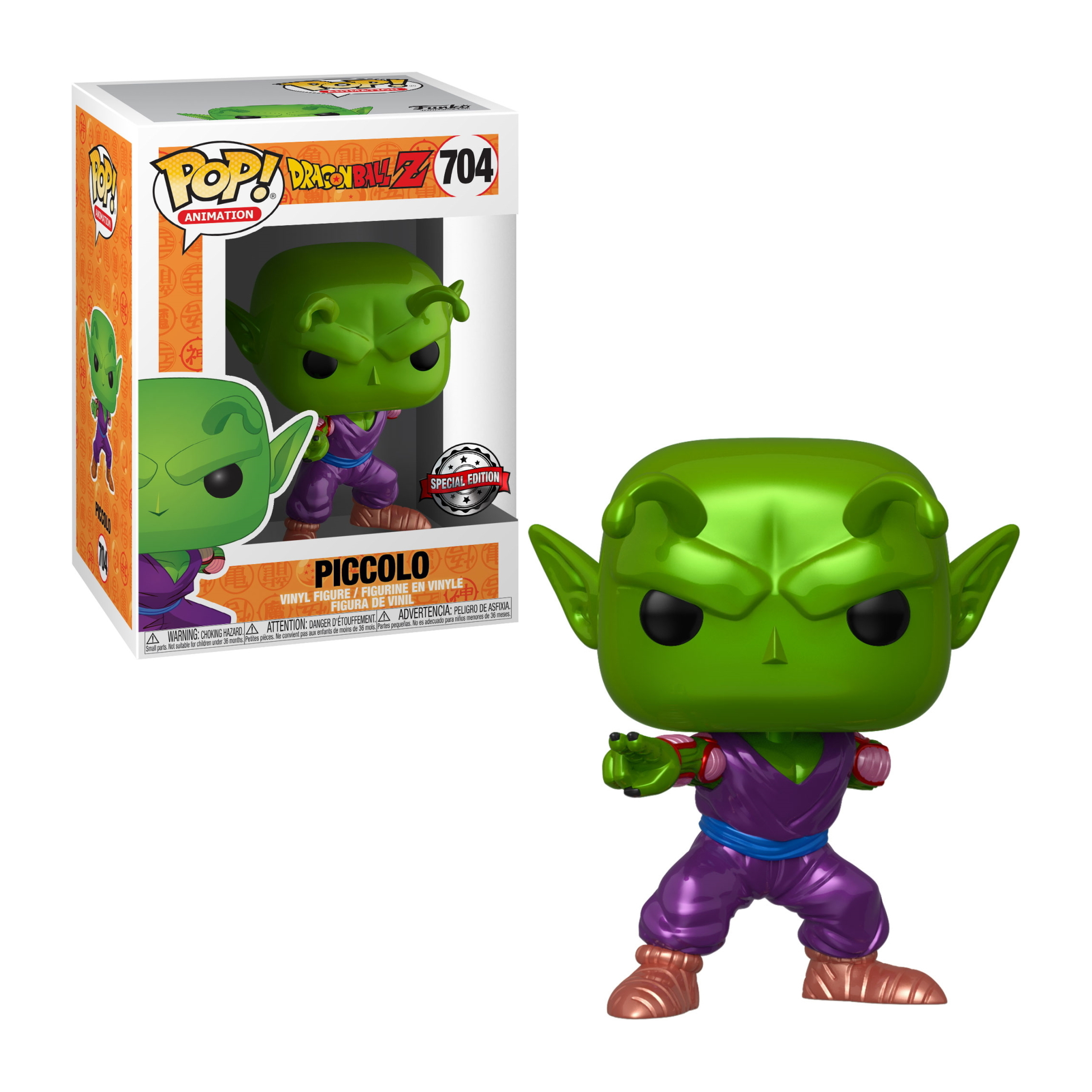 Funko Pop von Piccolo aus Dragon Ball Z, mit einer Box im Hintergrund.