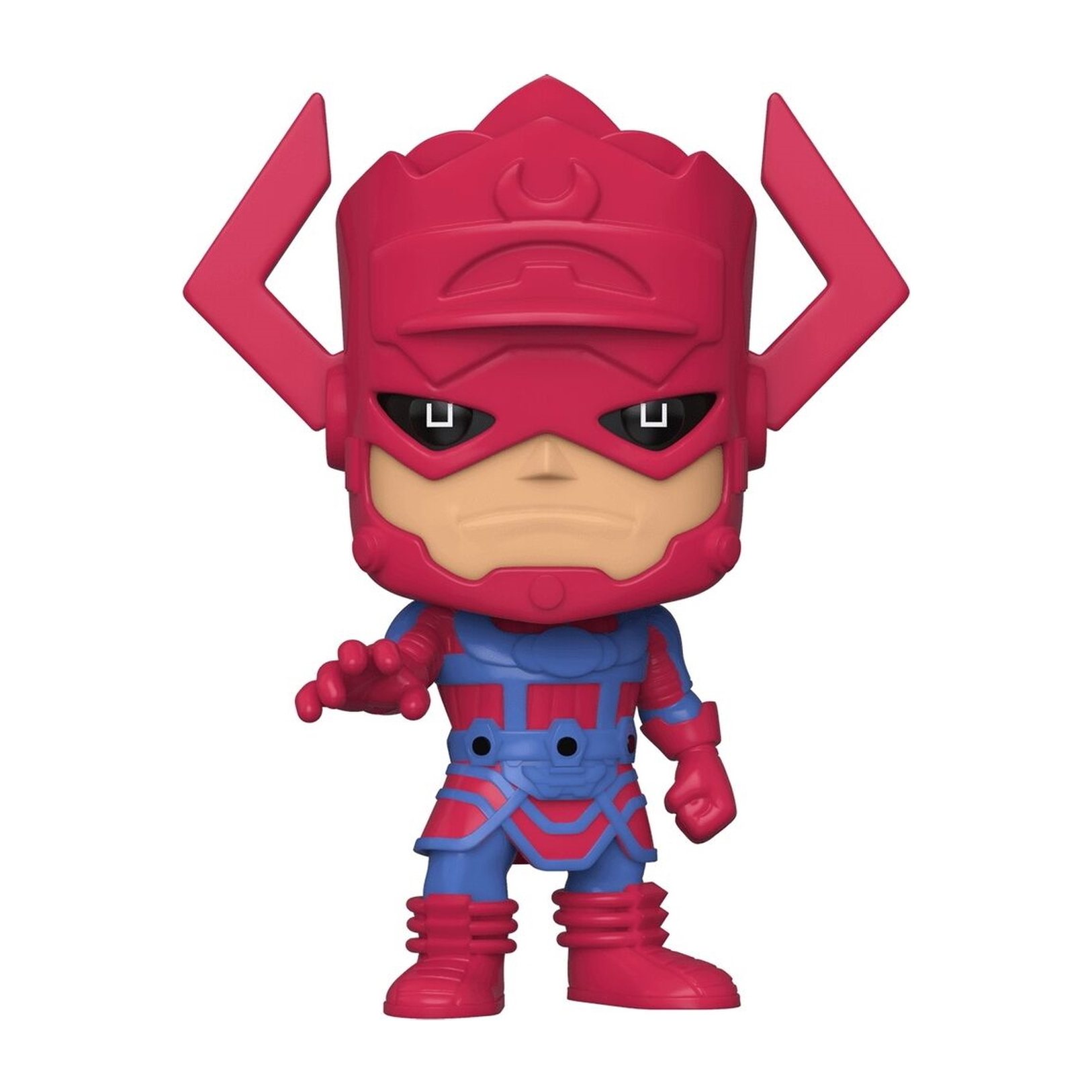 Figura di Galactus con pelle rosa e armatura blu. Ha un elmo con punte.