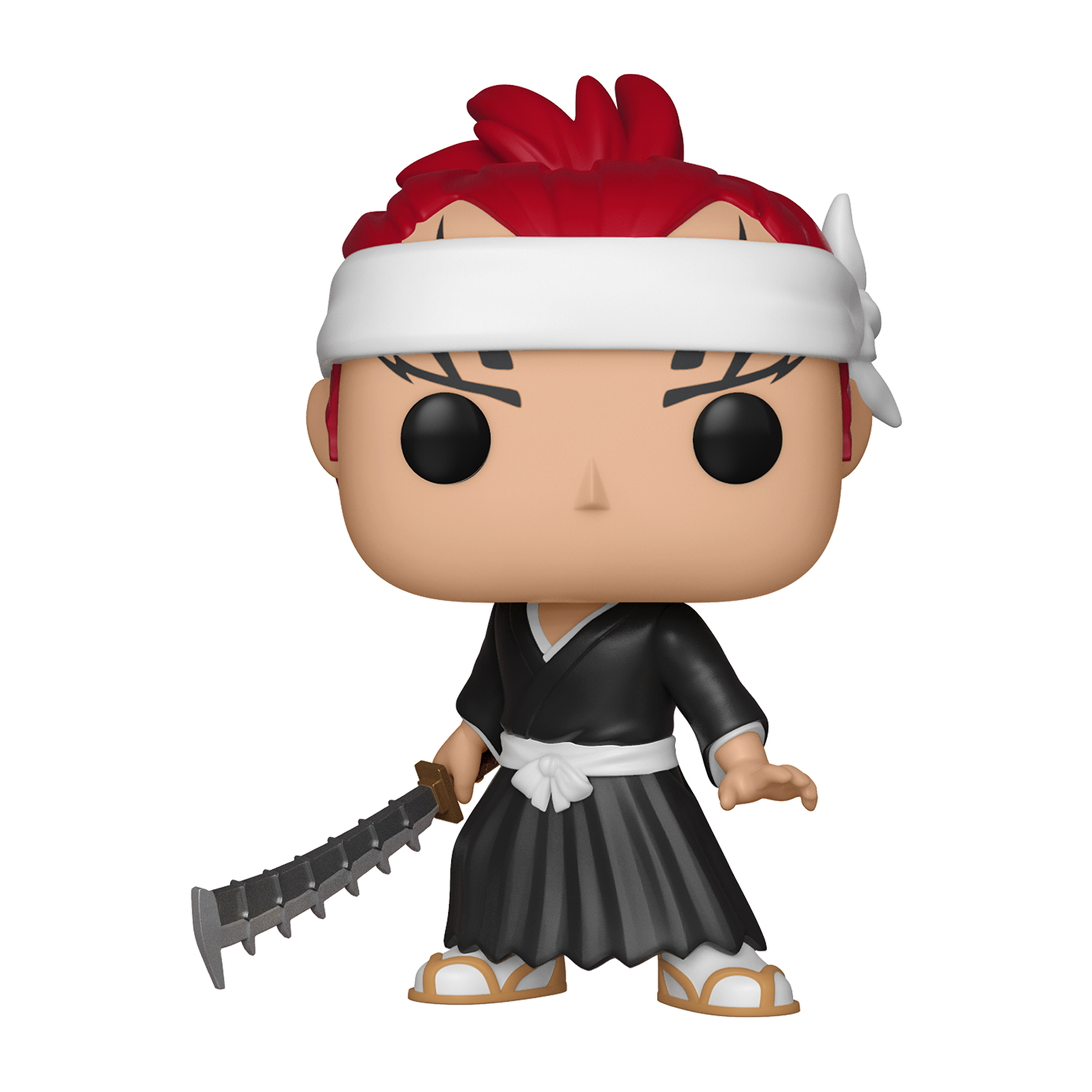 Eine Funko Pop Figur eines Mannes mit roten Haaren, weißem Stirnband und Schwert.