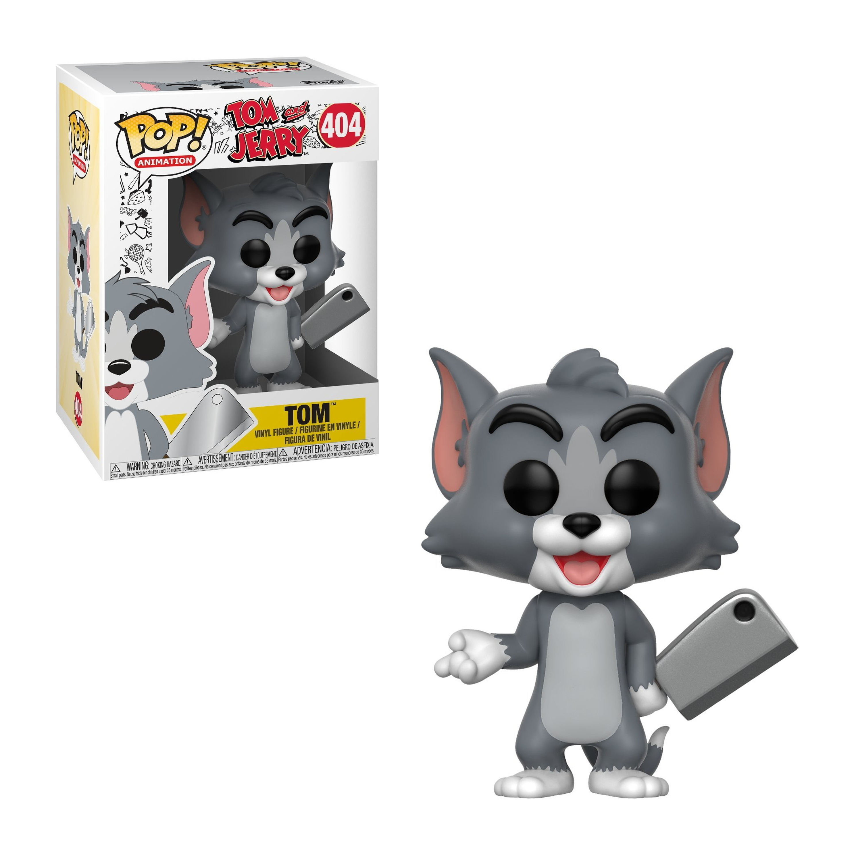Tom z Toma i Jerry Funko Pop. Szary kot trzymający tasak.