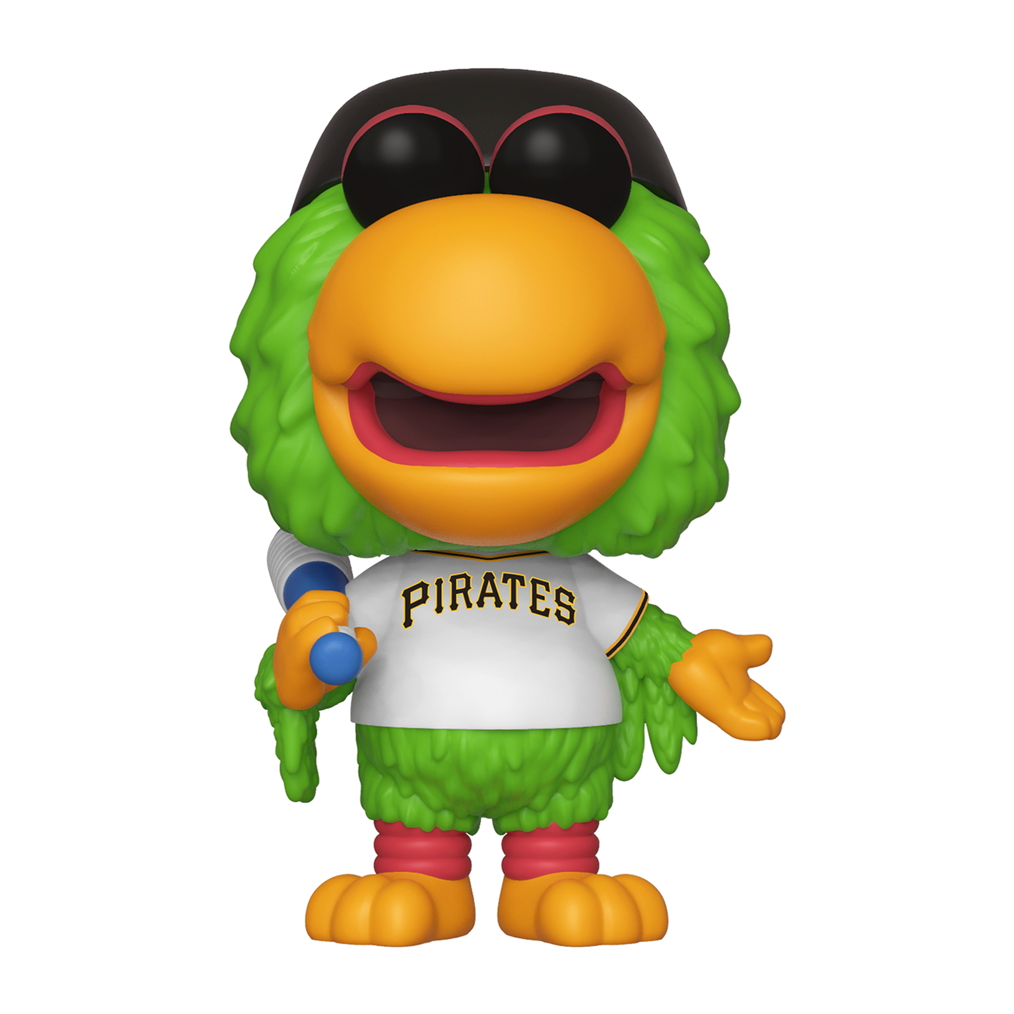 Eine Funko Pop-Figur des Pittsburgh Pirates-Maskottchens, mit Schläger und Pirates-T-Shirt.