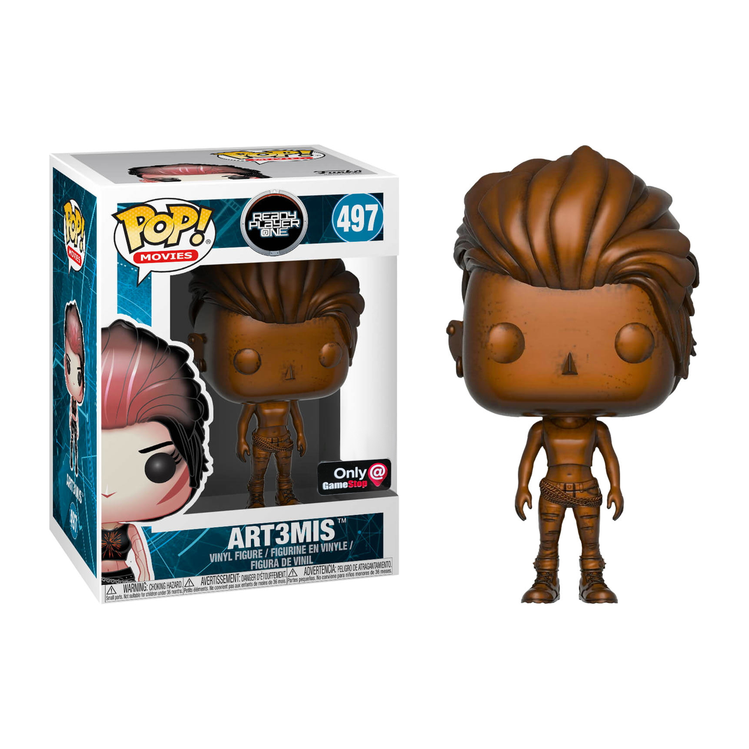 Braune Funko Pop Figur von Art3mis aus Ready Player One, mit Box links.
