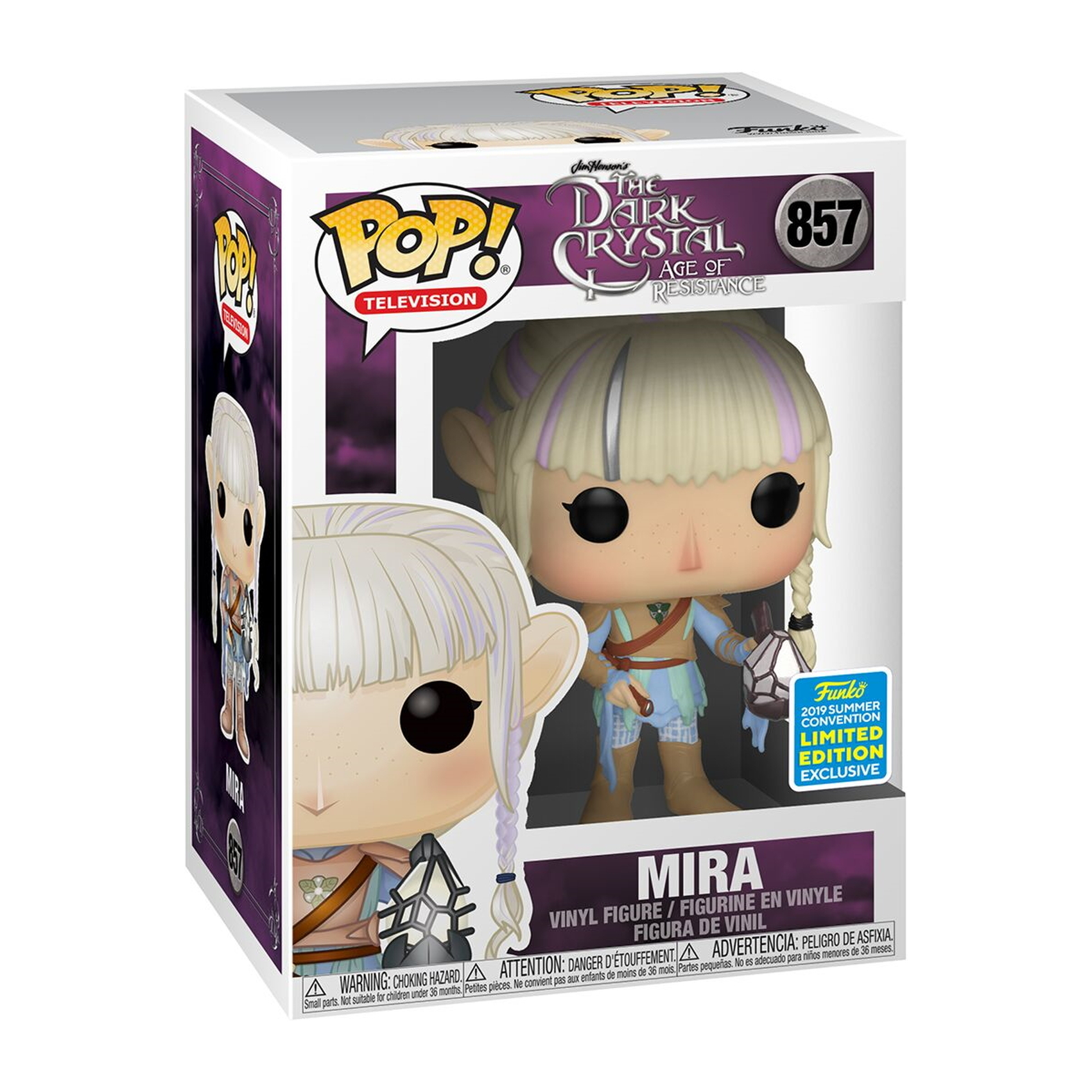 Mira Funko Pop Figur, in einer Box, mit limitiertem Aufkleber, mit Dark Crystal- und Funko-Logos.