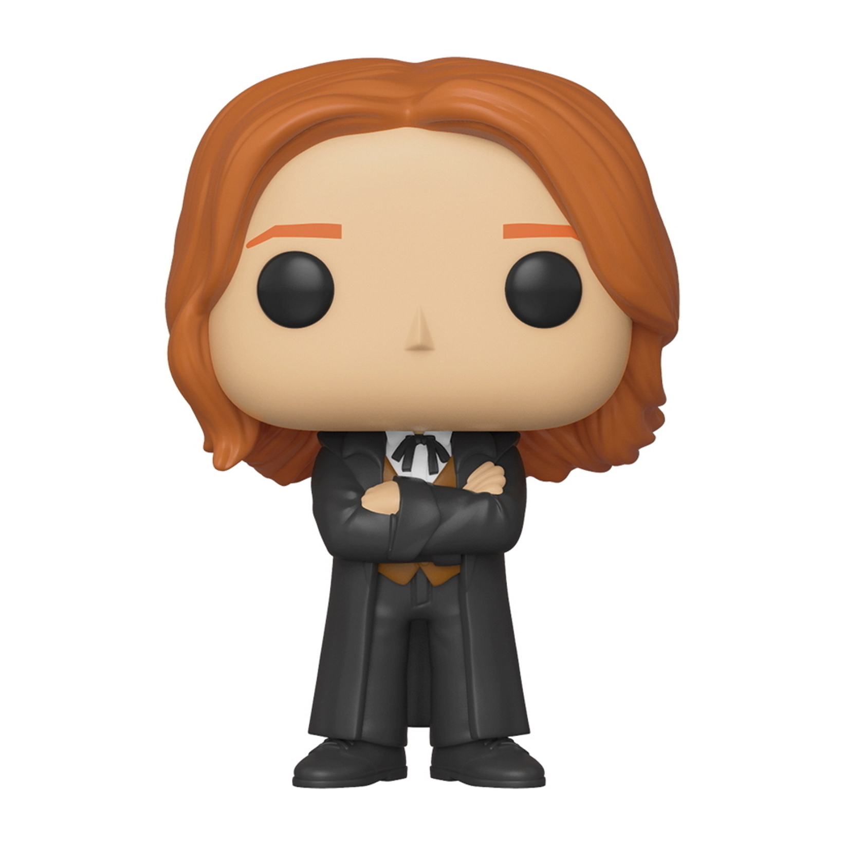 Funko Pop Figur von Professor Slughorn aus Harry Potter, in einem schwarzen Anzug, Arme verschränkt.