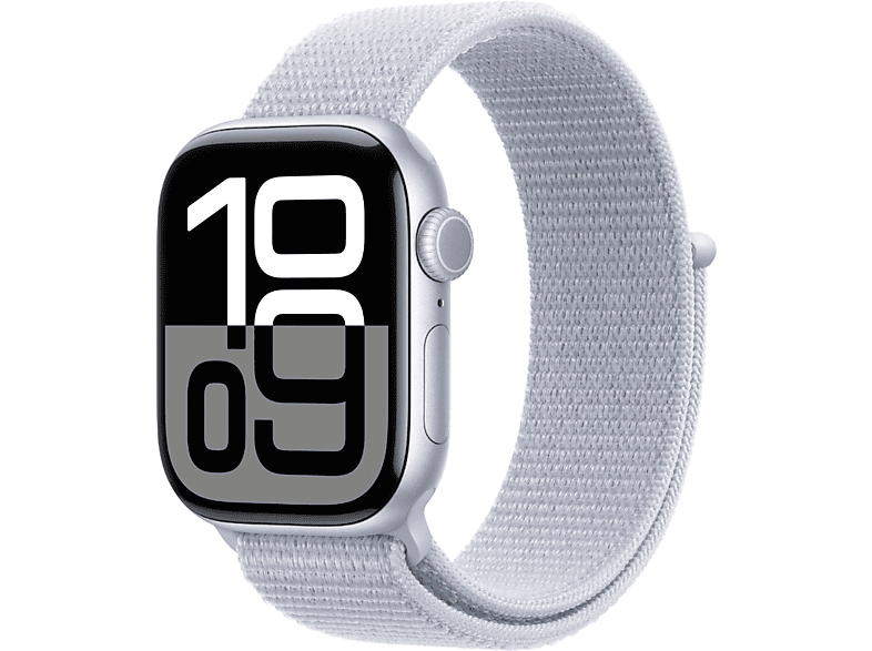 APPLE Watch Series 10 Smartwatch Aluminium Textil, 130 - 200 mm, Silber