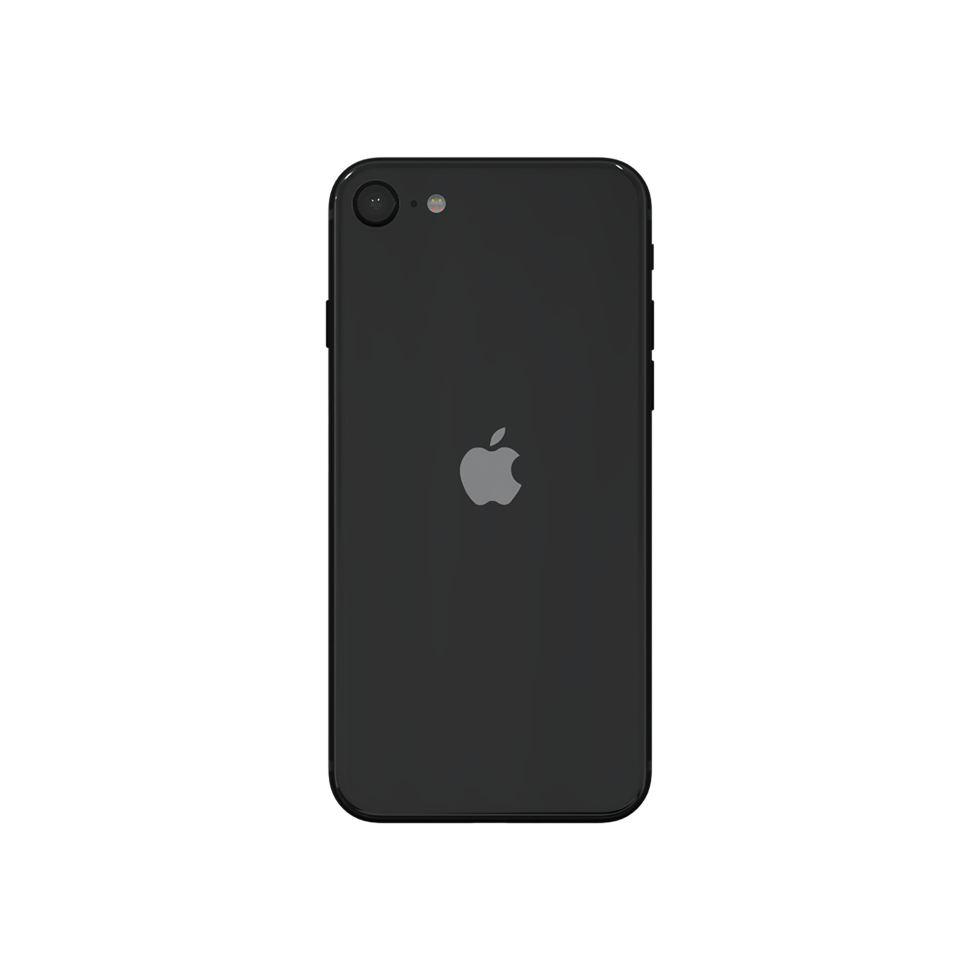 Retro di iPhone nero con logo Apple.