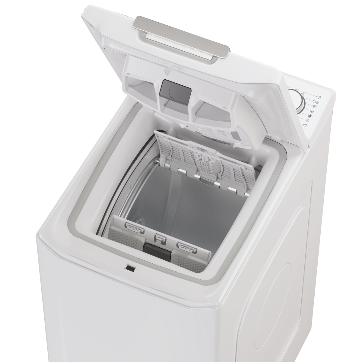 CANDY TCA474TM5-S Lavatrice, Caricamento dall'alto, 7 kg, 17 programmi, Profondità 60,00 cm, Giri 1400 rpm, Bianco, livello rumorosità centrifuga 79 dB(A), Classe A