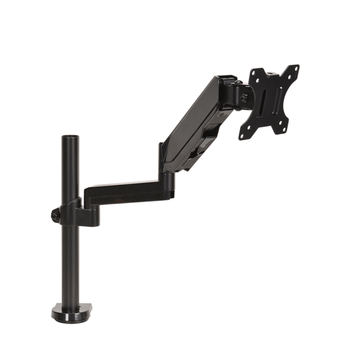 Support de bras de moniteur noir, réglable, avec support d'écran.