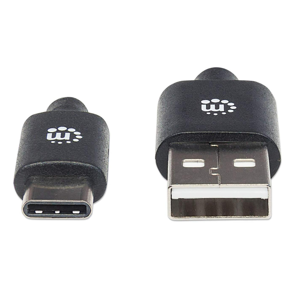 Due connettori USB-C neri, con un logo.