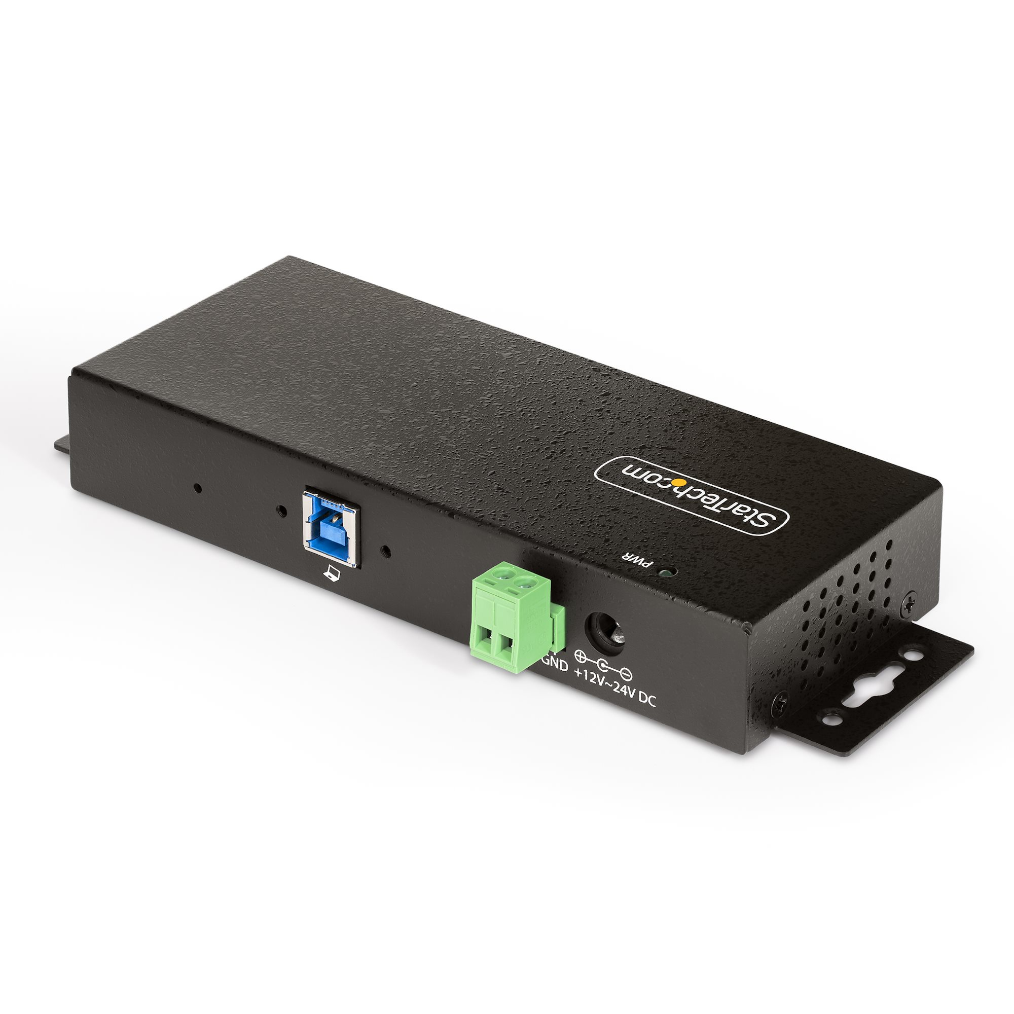 Hub USB nero Startech.com con connettore verde e porta USB.