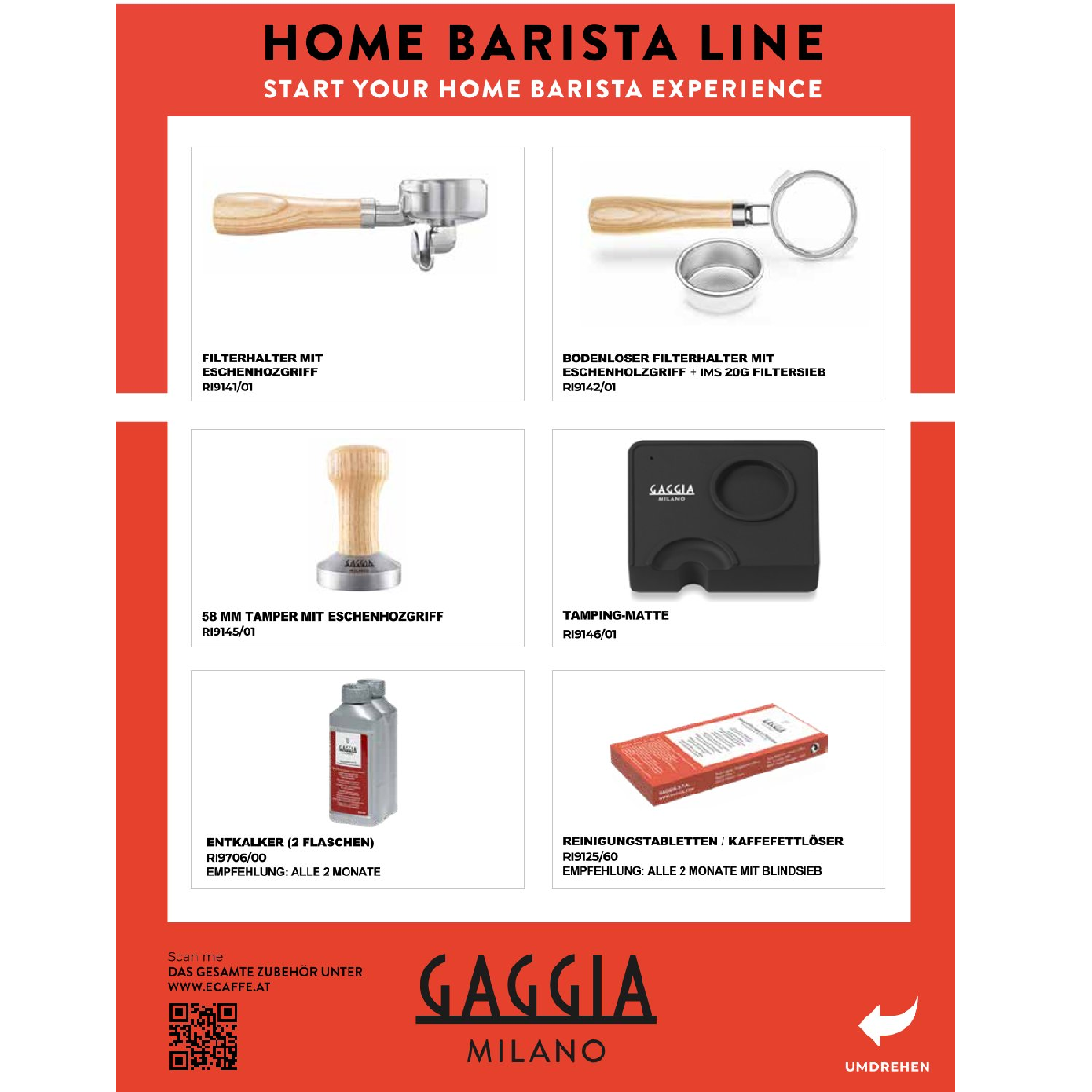 Elementy ekspresu do kawy. Uchwyt filtra, ubijak, tabletki czyszczące i inne akcesoria.