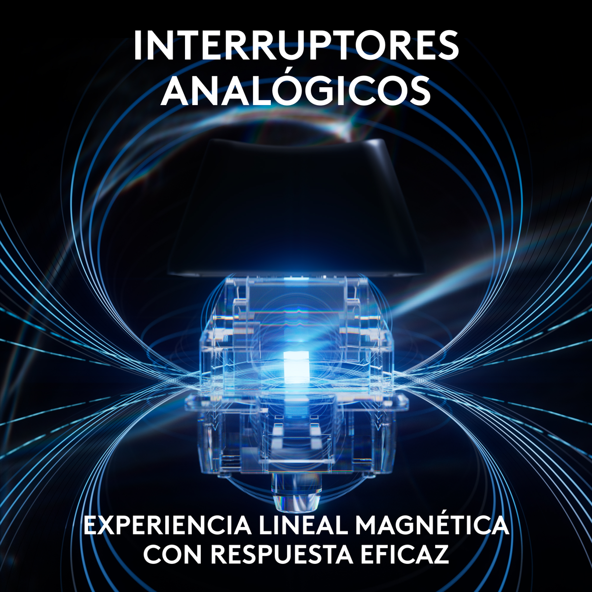 Zbliżenie przełączników analogowych. Efekty niebieskiego światła. Czarne tło.